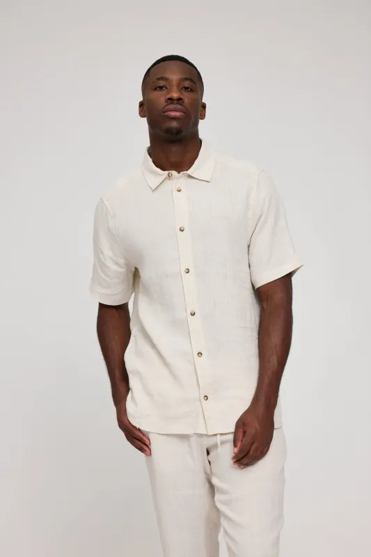 Men's Short Sleeve Linen Shirt sold by Ivalo.com