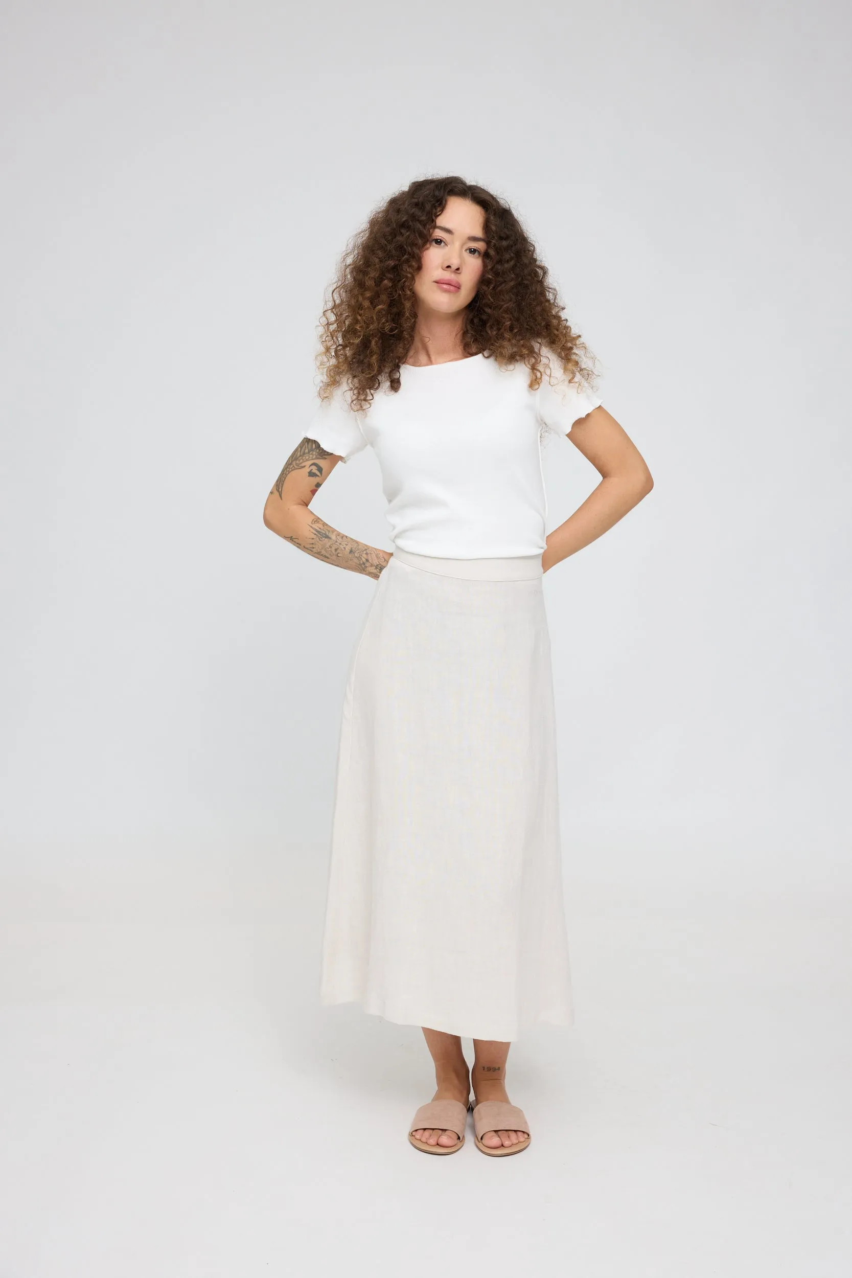 Linen Midi Skirt sold by Ivalo.com