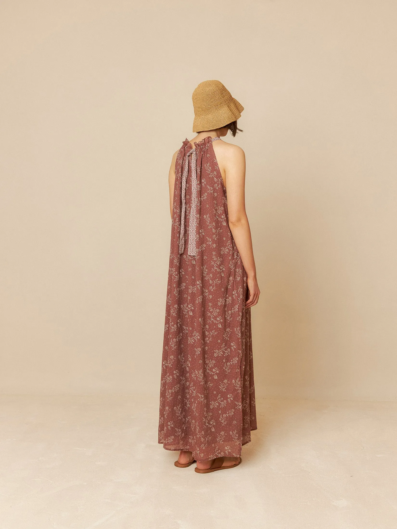 Bicolor Halter Dress Chocolate Brown sold by Ivalo.com product image thumbnail 2