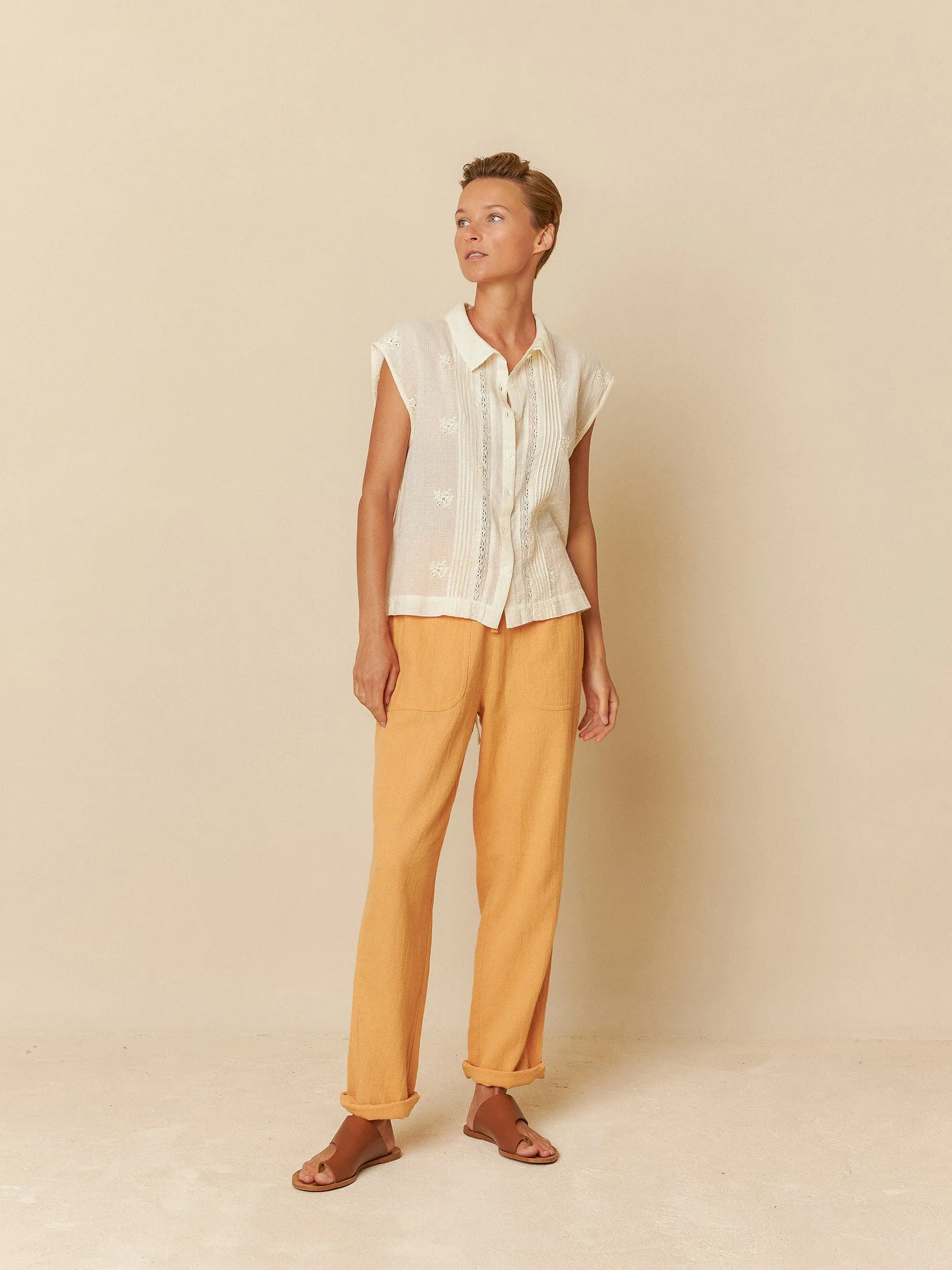 Cotton Embroidered Shirt Ecru sold by Ivalo.com product image thumbnail 3