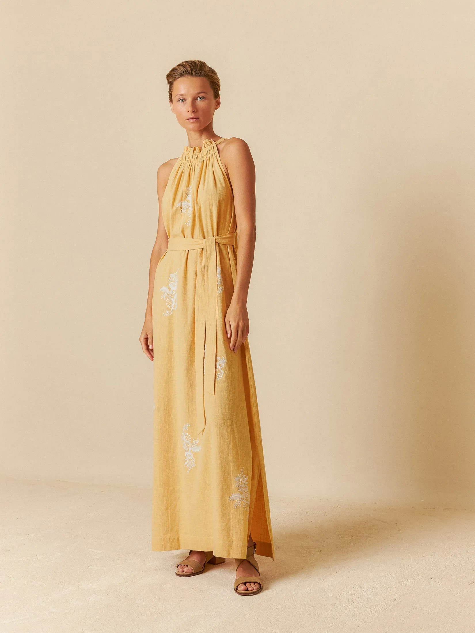 Halter Collar Dress Orange sold by Ivalo.com