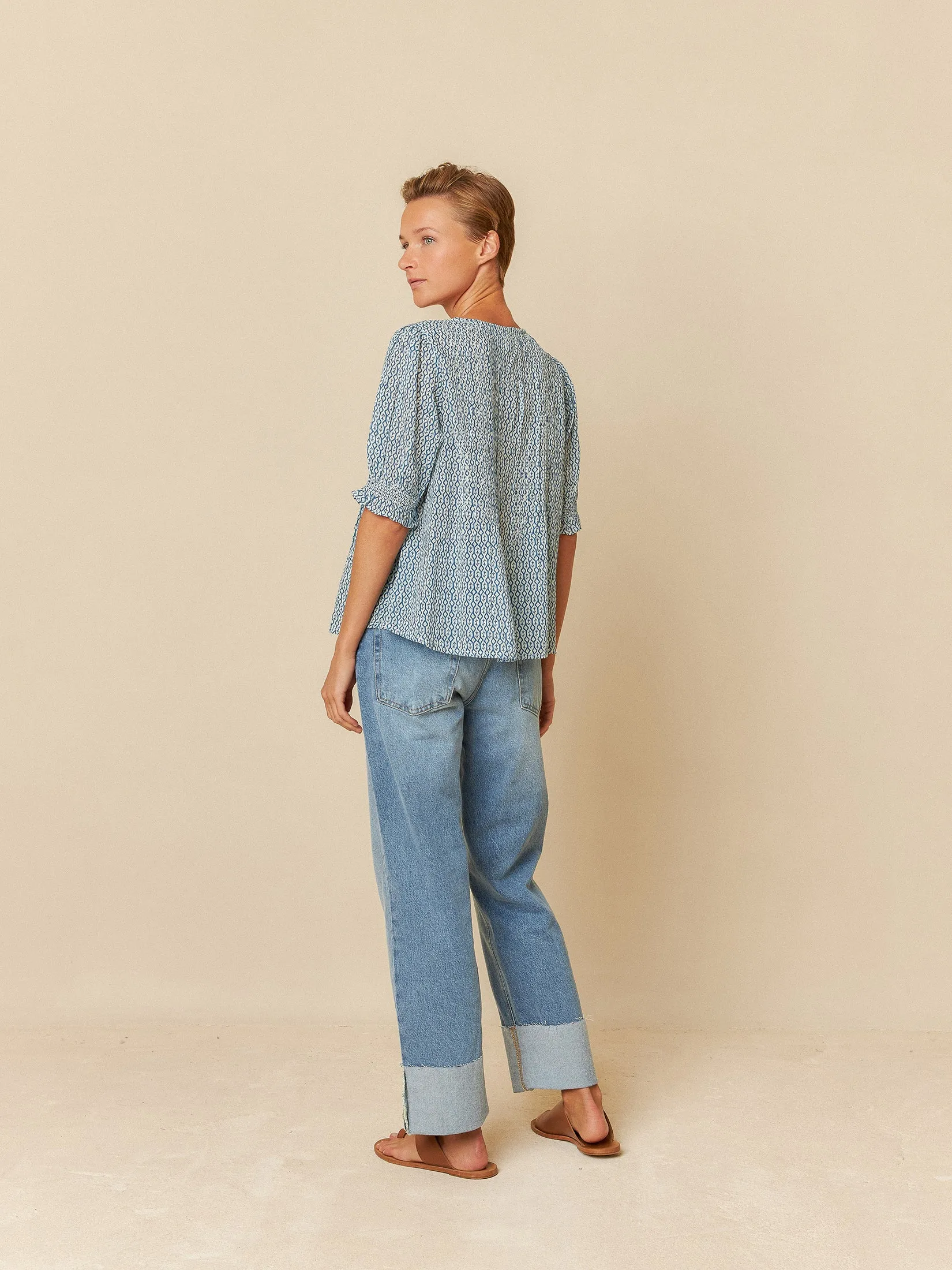 Elastic Short Sleeve Shirt Blue sold by Ivalo.com product image thumbnail 3