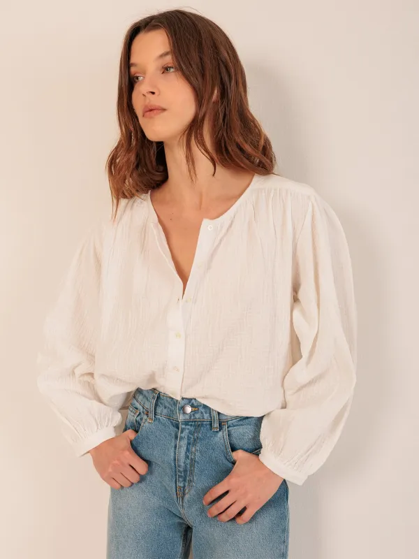 Double-Gauze Shirt Ecru sold by Ivalo.com