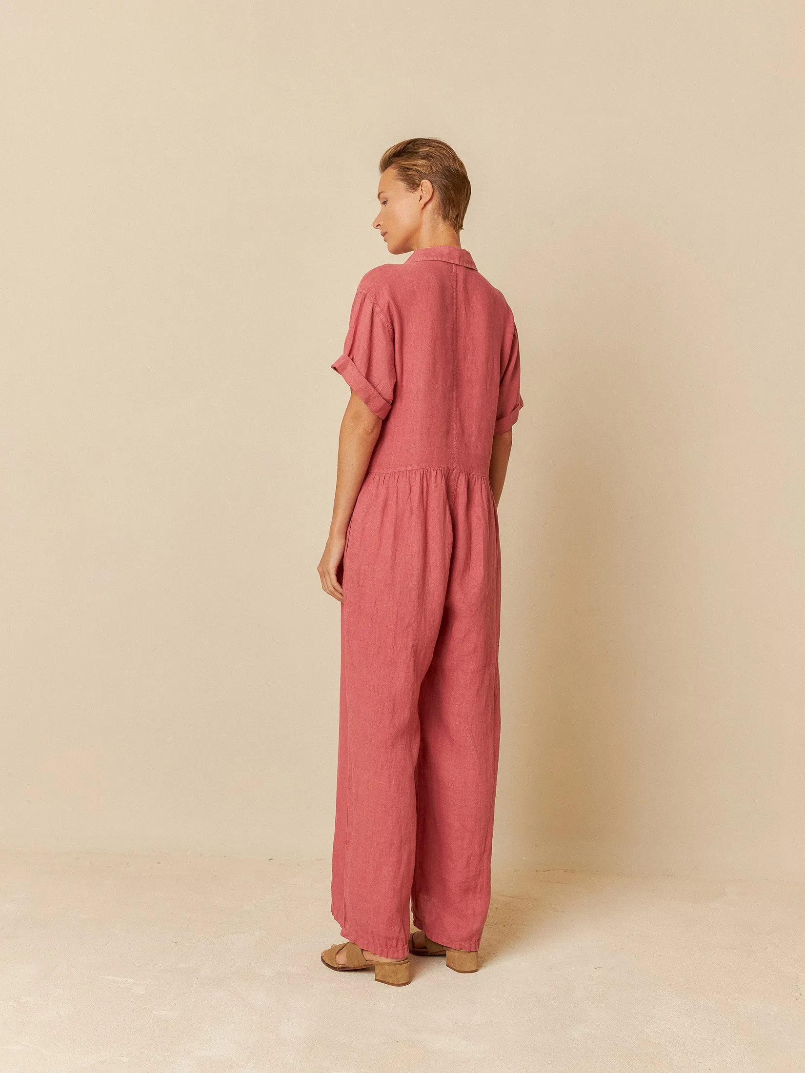Linen Shirt Jumpsuit Red sold by Ivalo.com product image thumbnail 2