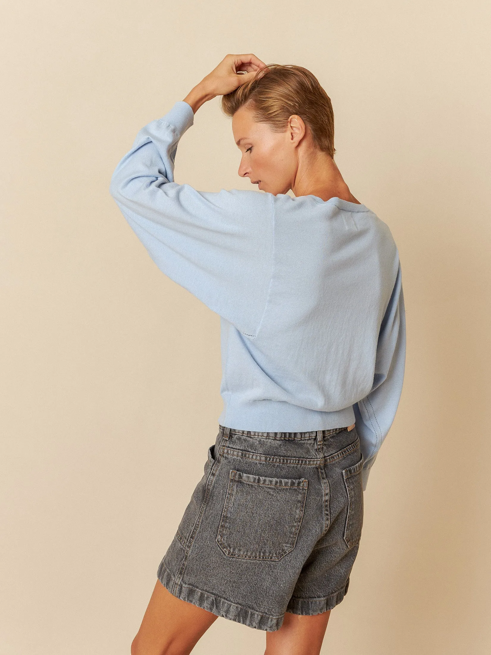 Batwing Sleeve Knit Jacket Blue sold by Ivalo.com product image thumbnail 2