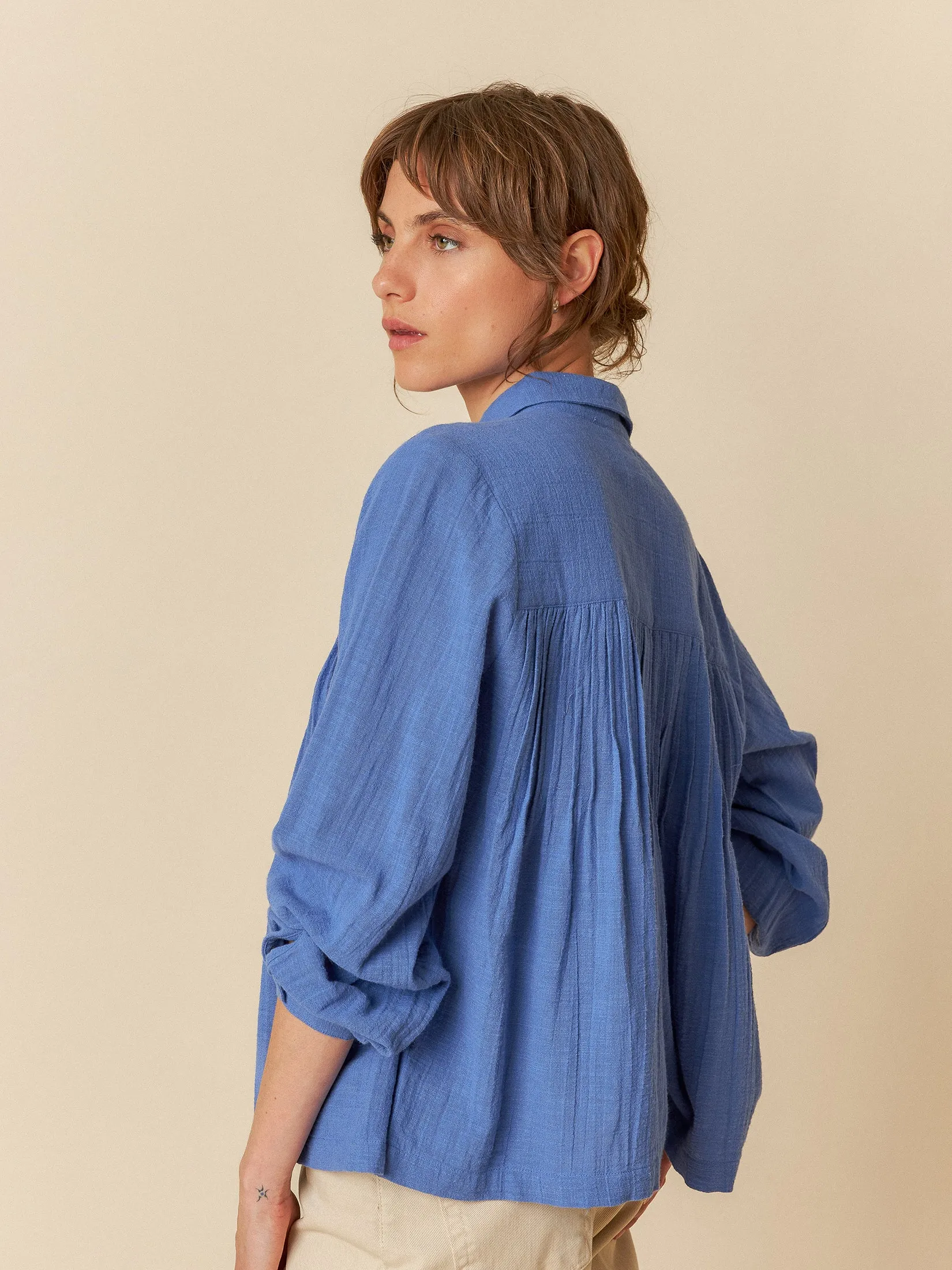 Leah Pleated Shirt Blue sold by Ivalo.com product image thumbnail 3