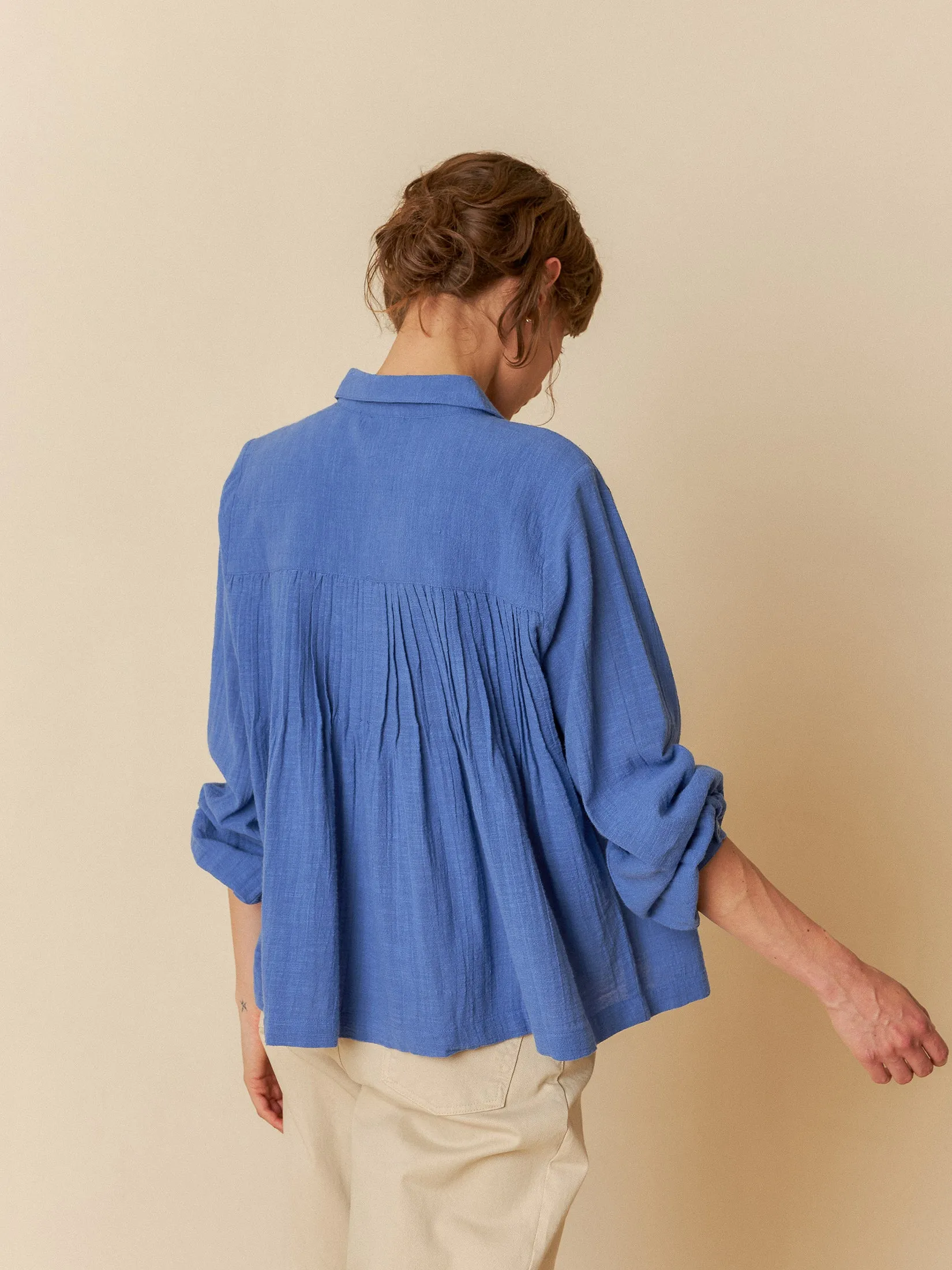 Leah Pleated Shirt Blue sold by Ivalo.com product image thumbnail 4