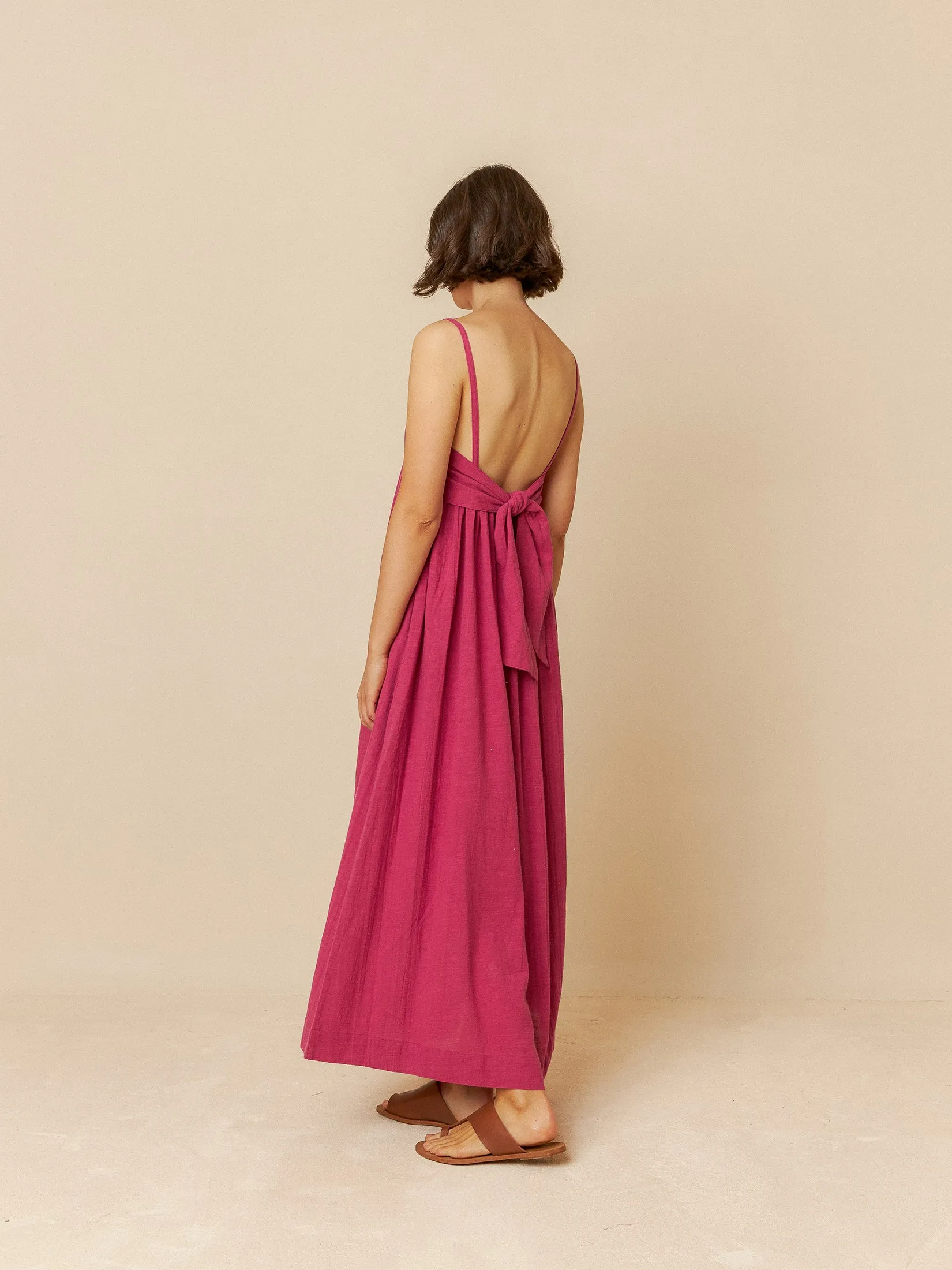 Maxi Dress With Straps Cardenal Pink sold by Ivalo.com