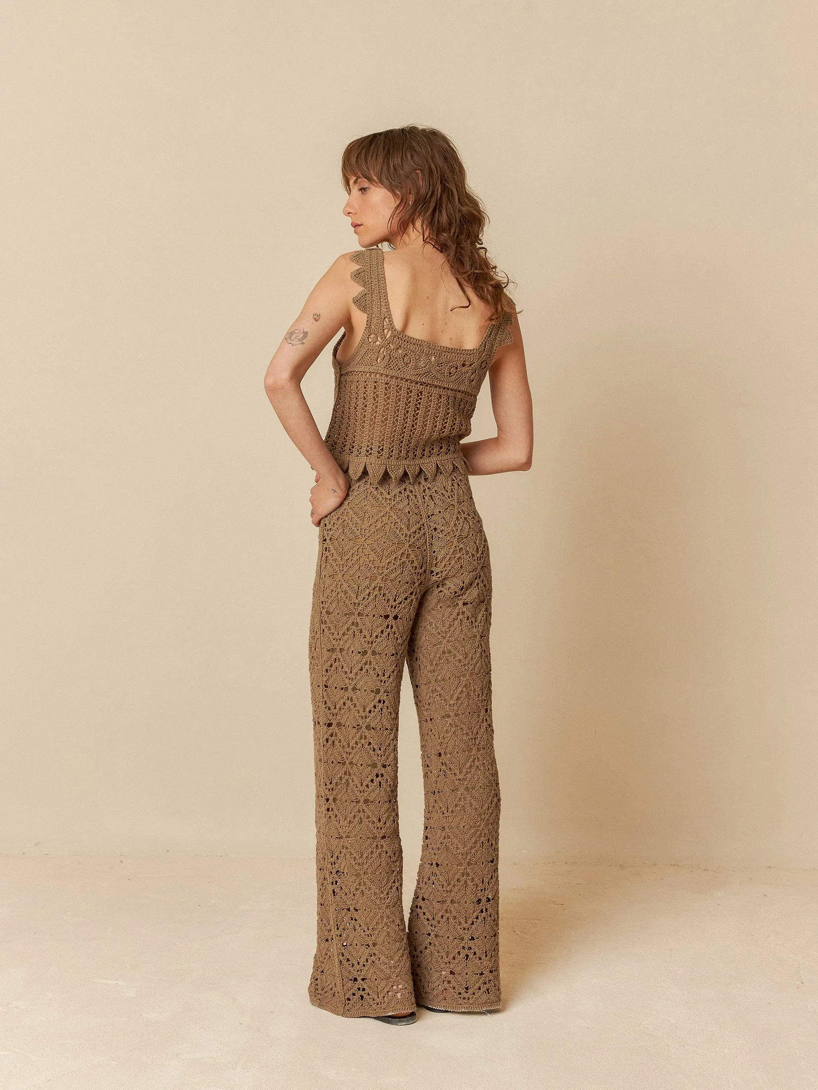 Crochet Culotte Pants Taupe sold by Ivalo.com product image thumbnail 2