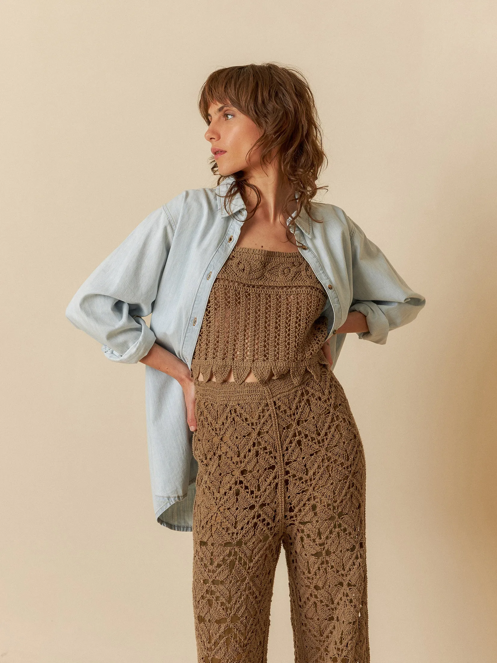 Crochet Culotte Pants Taupe sold by Ivalo.com product image thumbnail 4