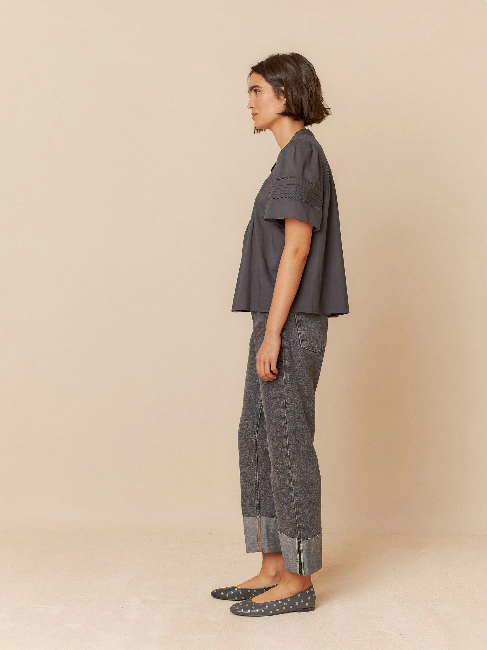 Embroidered Voile Blouse Charcoal sold by Ivalo.com product image thumbnail 4