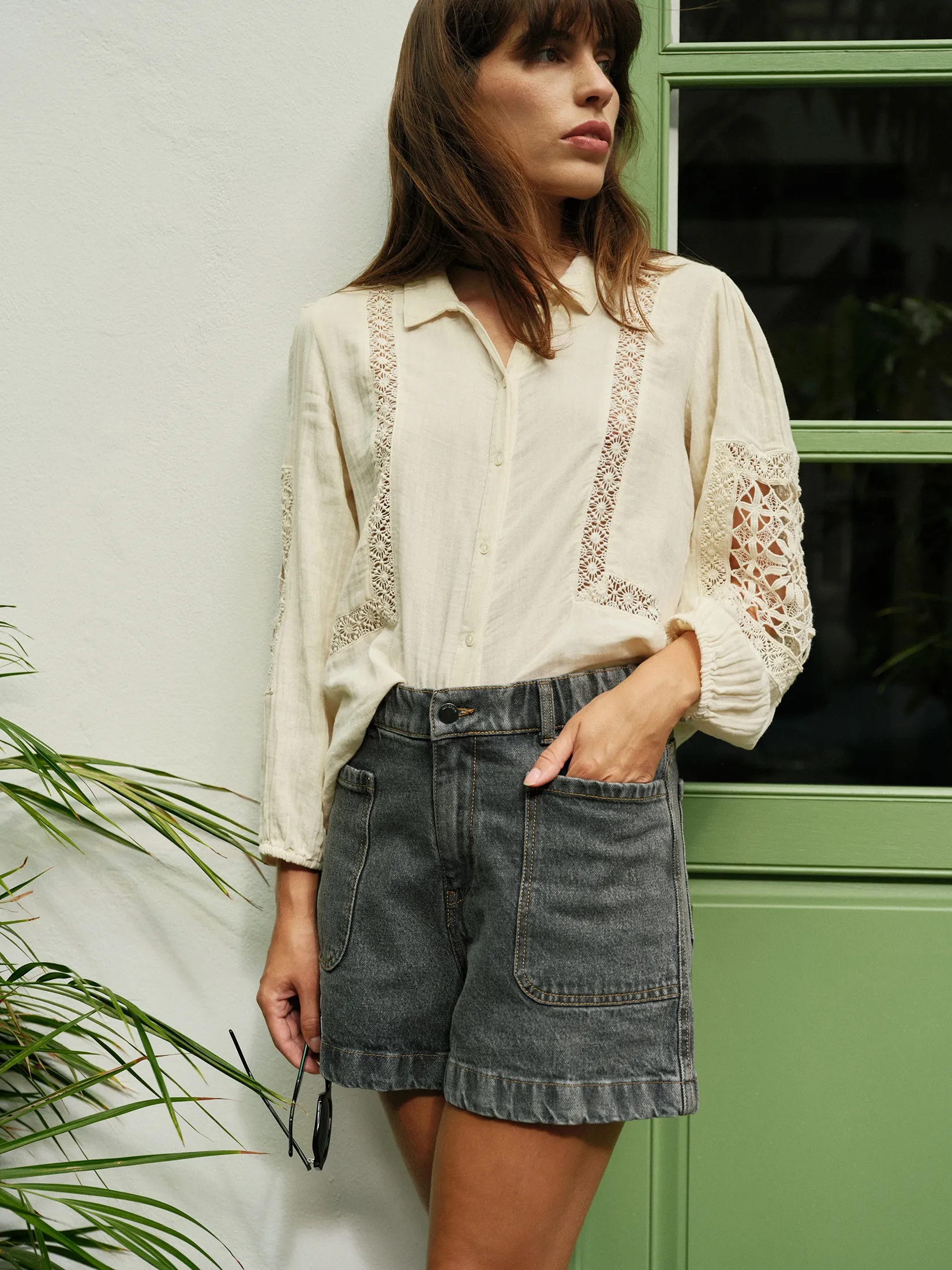 Lace Double Gauze Shirt Ecru sold by Ivalo.com product image thumbnail 4