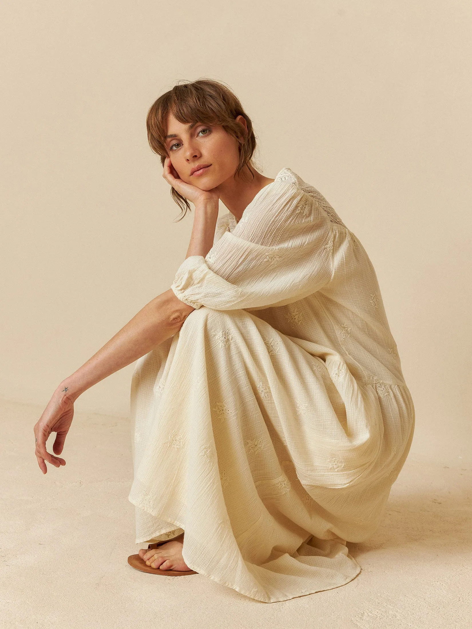 Balloon Sleeve Dress Ecru sold by Ivalo.com product image thumbnail 4