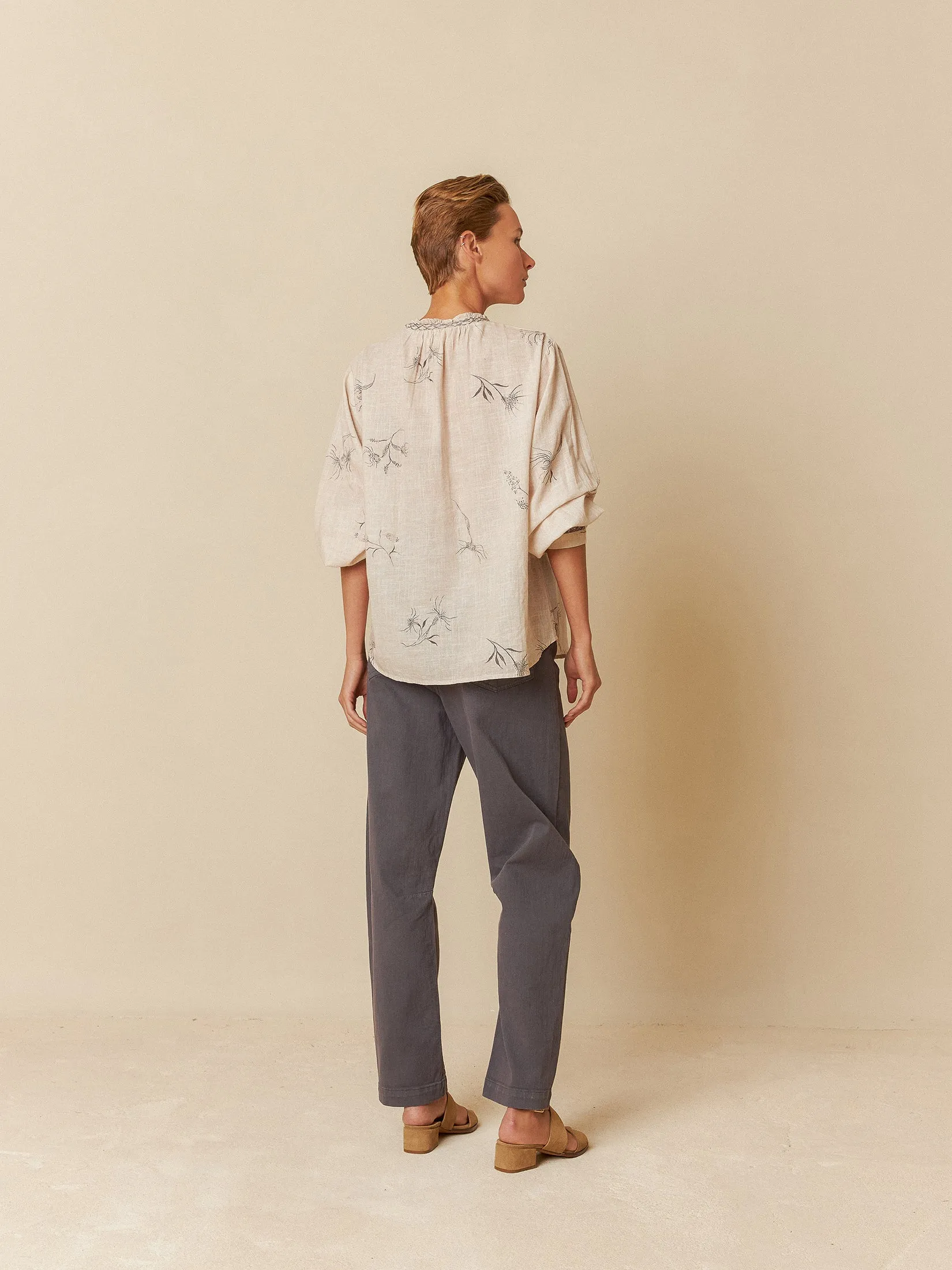 Flower Print Shirt With Smocked Details Beige sold by Ivalo.com product image thumbnail 4