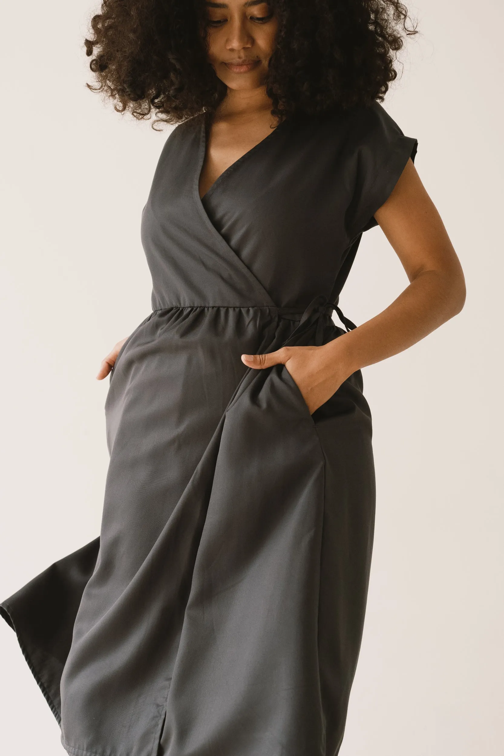 Hira Tencel Wrap Midi Dress Black sold by Ivalo.com product image thumbnail 3