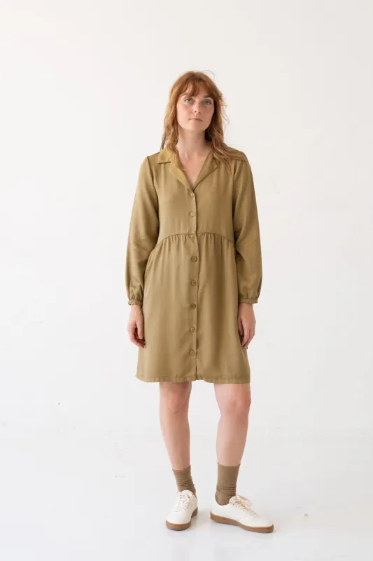 Tracy Tencel Shirt Dress Mustard sold by Ivalo.com