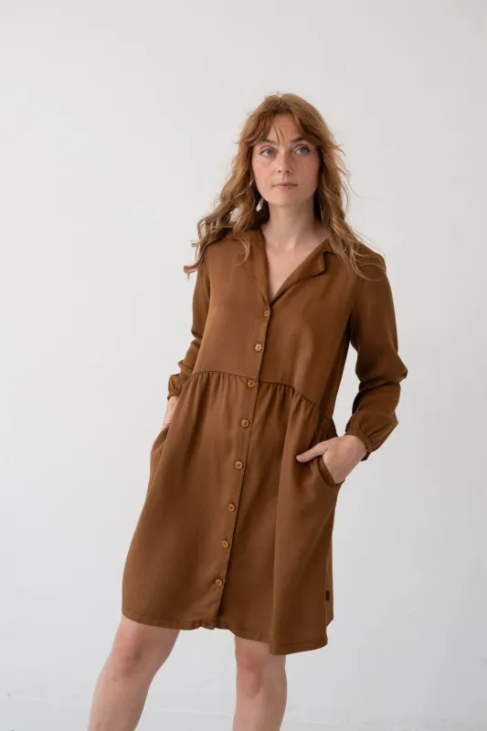 Tracy Tencel Shirt Dress Terracotta sold by Ivalo.com