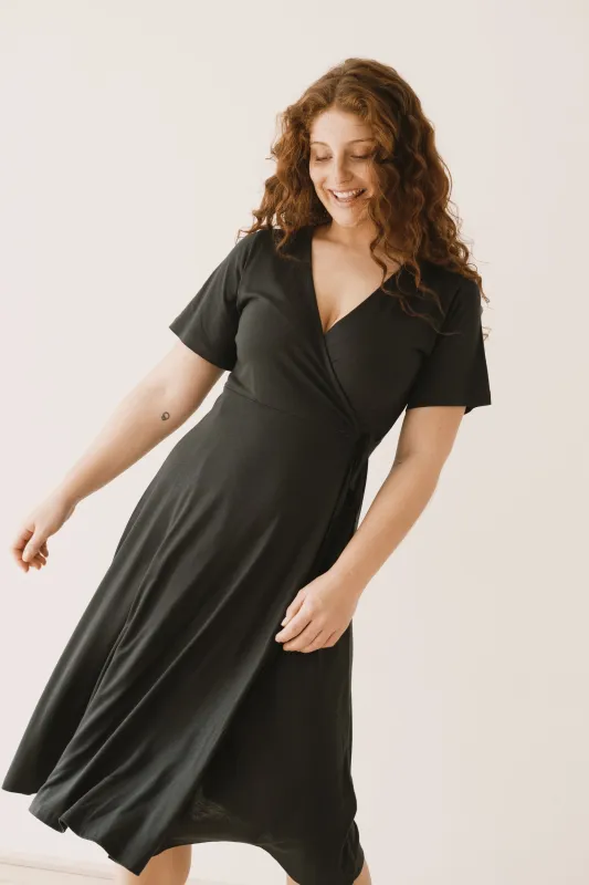 Helen Tencel Wrap Dress Black sold by Ivalo.com