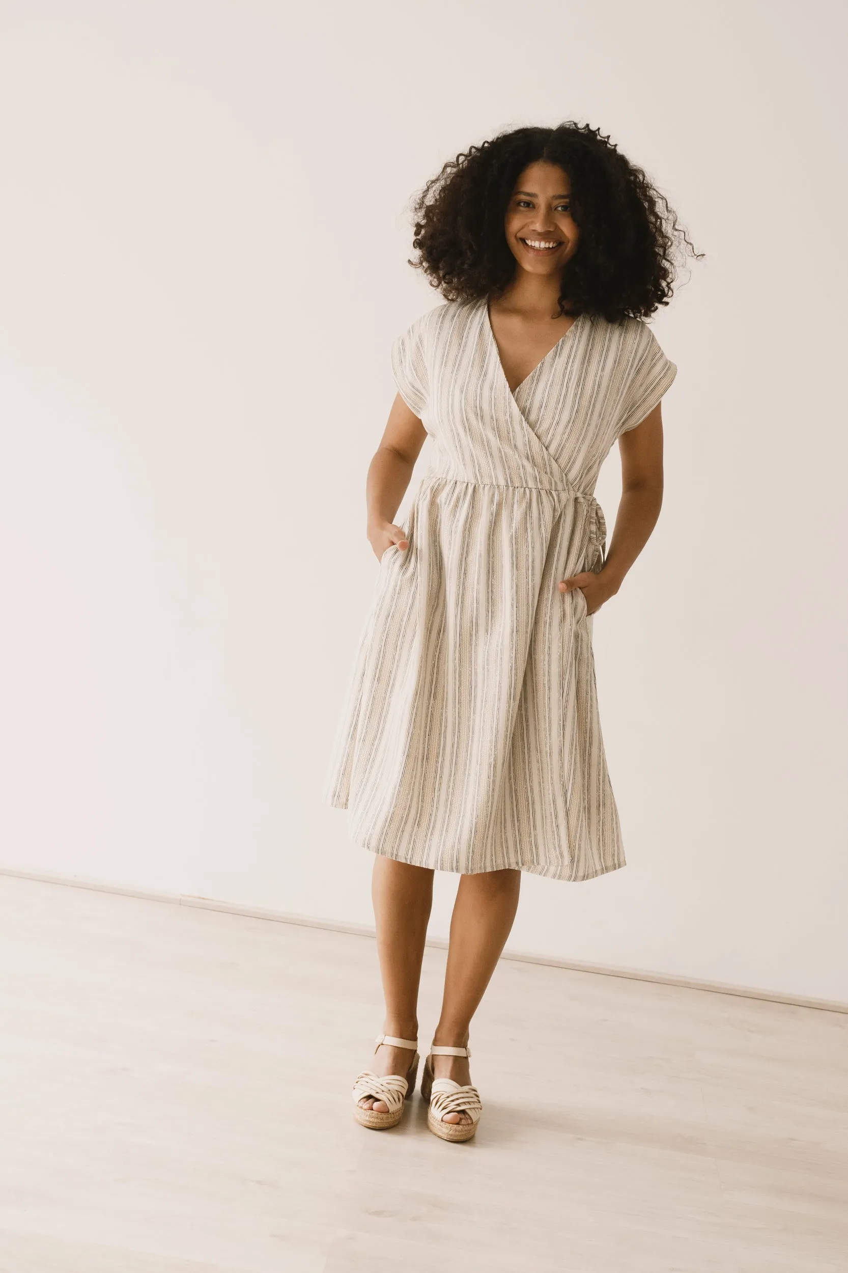 Hira Tencel Wrap Midi Dress Trace Print sold by Ivalo.com