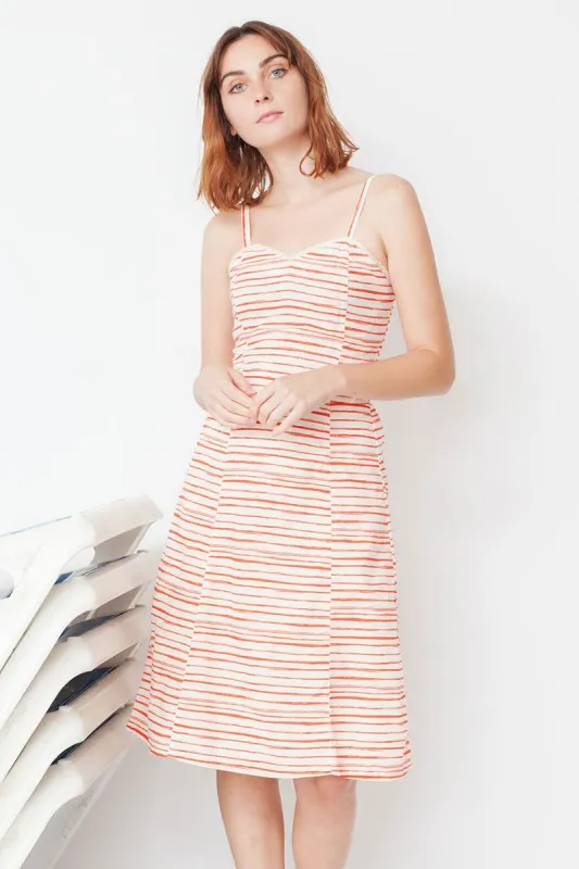 Micaela Heart Neckline Dress Red Stripes sold by Ivalo.com