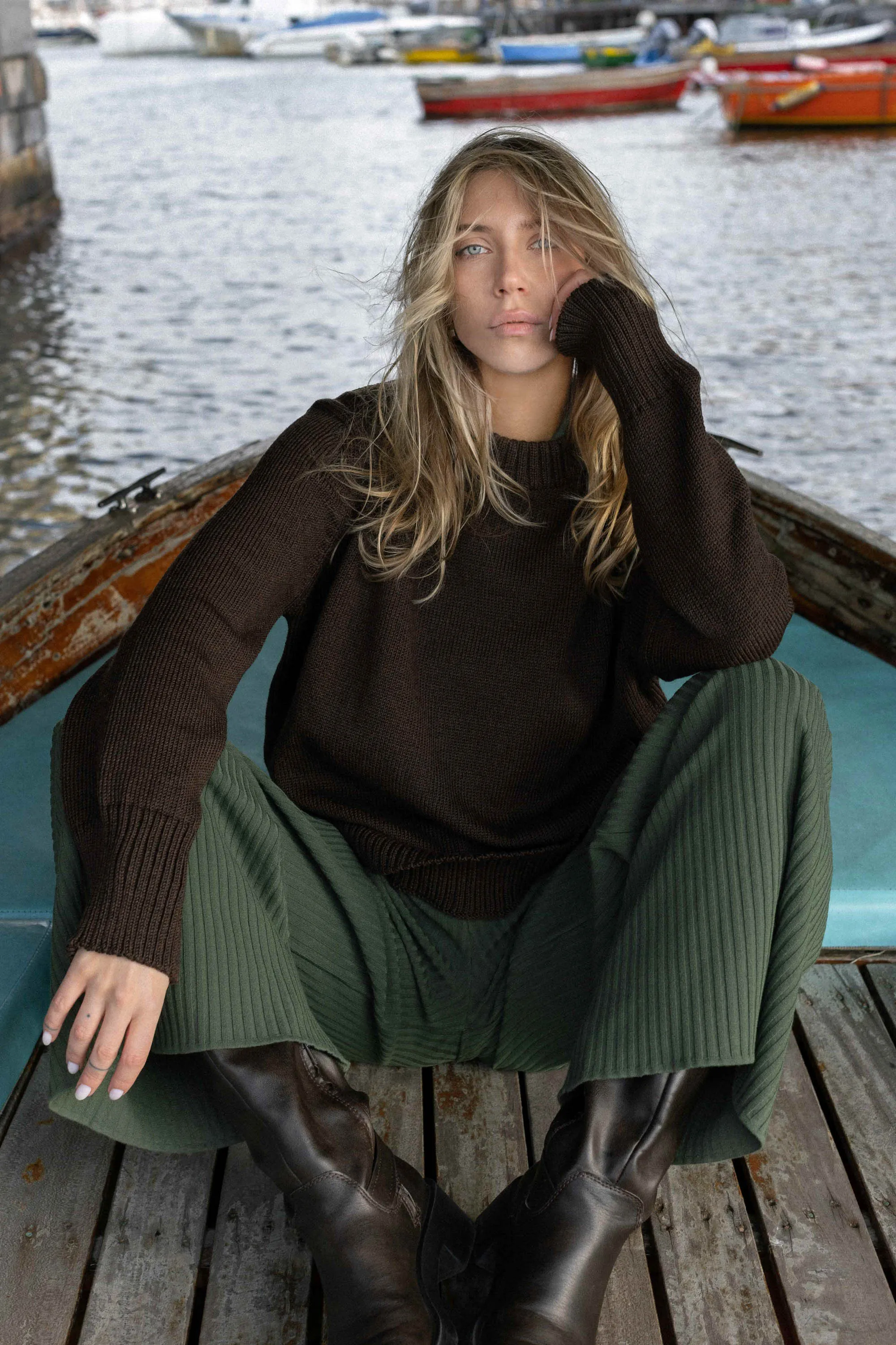 Marina Merino Jumper Chocolate sold by Ivalo.com product image thumbnail 5