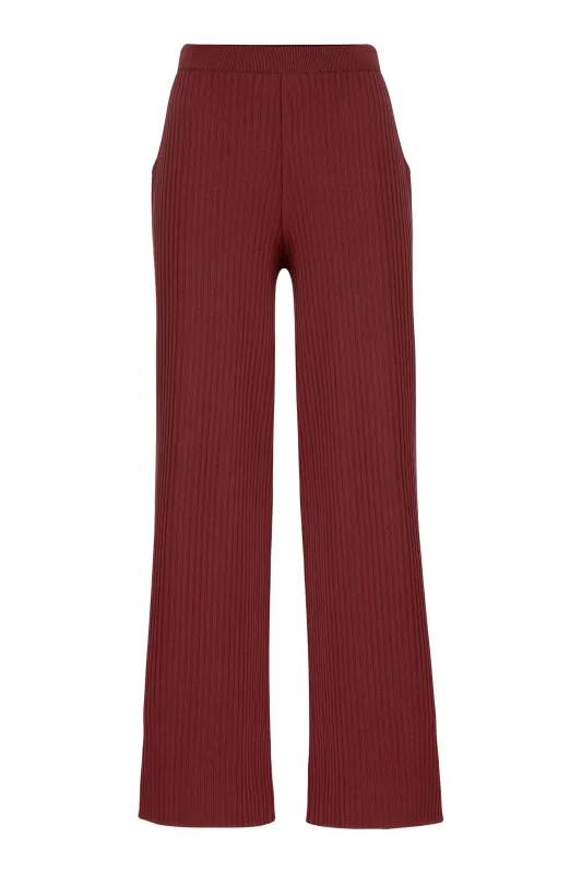 Vera Ribbed Pants Burgundy sold by Ivalo.com
