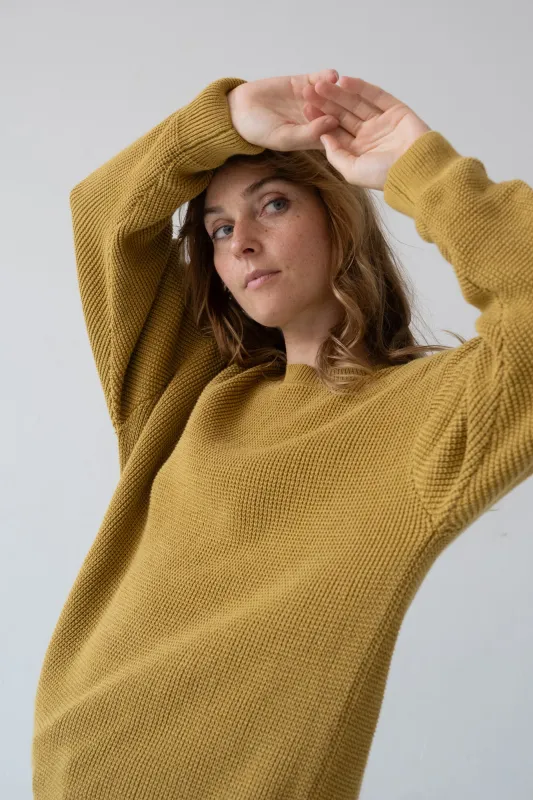 Tam Unisex Organic Cotton Sweater Mustard sold by Ivalo.com