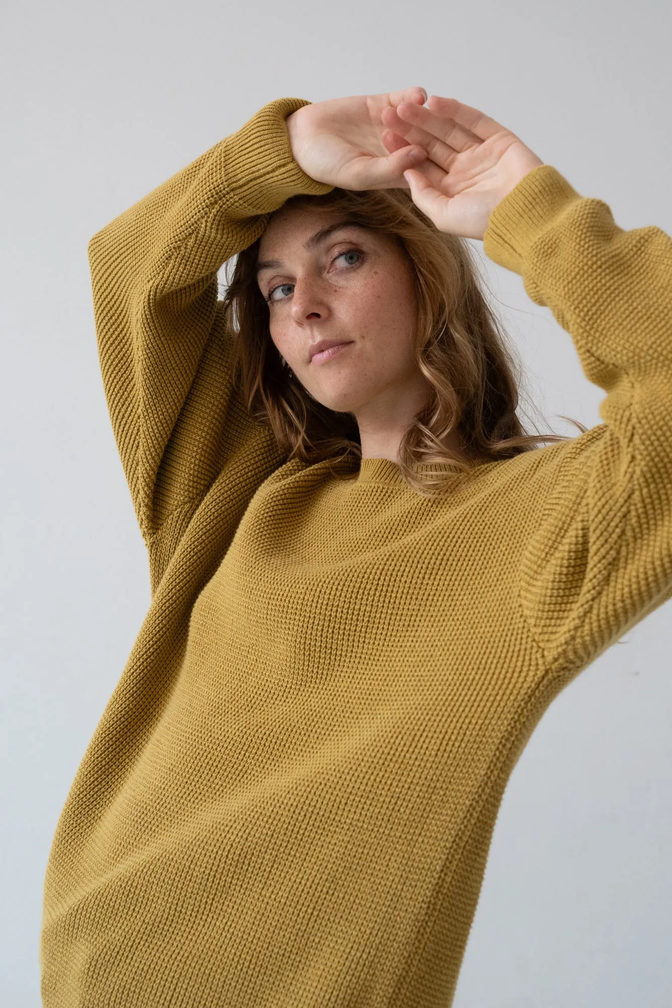 Tam Unisex Organic Cotton Sweater Mustard sold by Ivalo.com