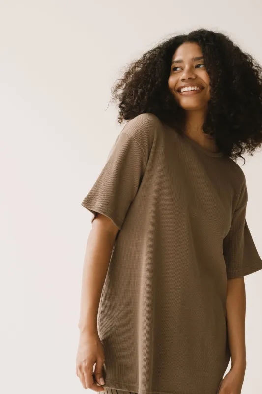 Harmony Waffle Unisex T-Shirt Brown sold by Ivalo.com