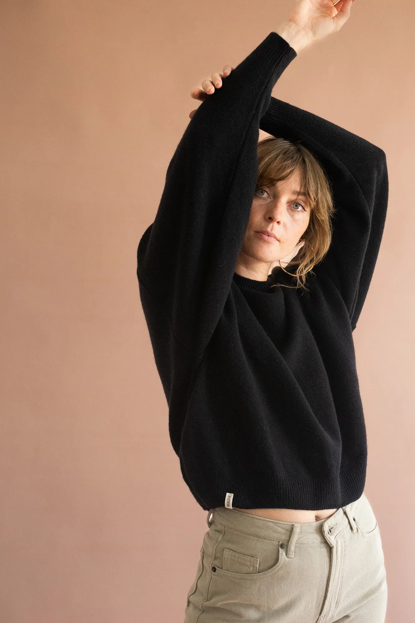 Gaudia Sweater Batwing Sleeve Merino Wool Black sold by Ivalo.com