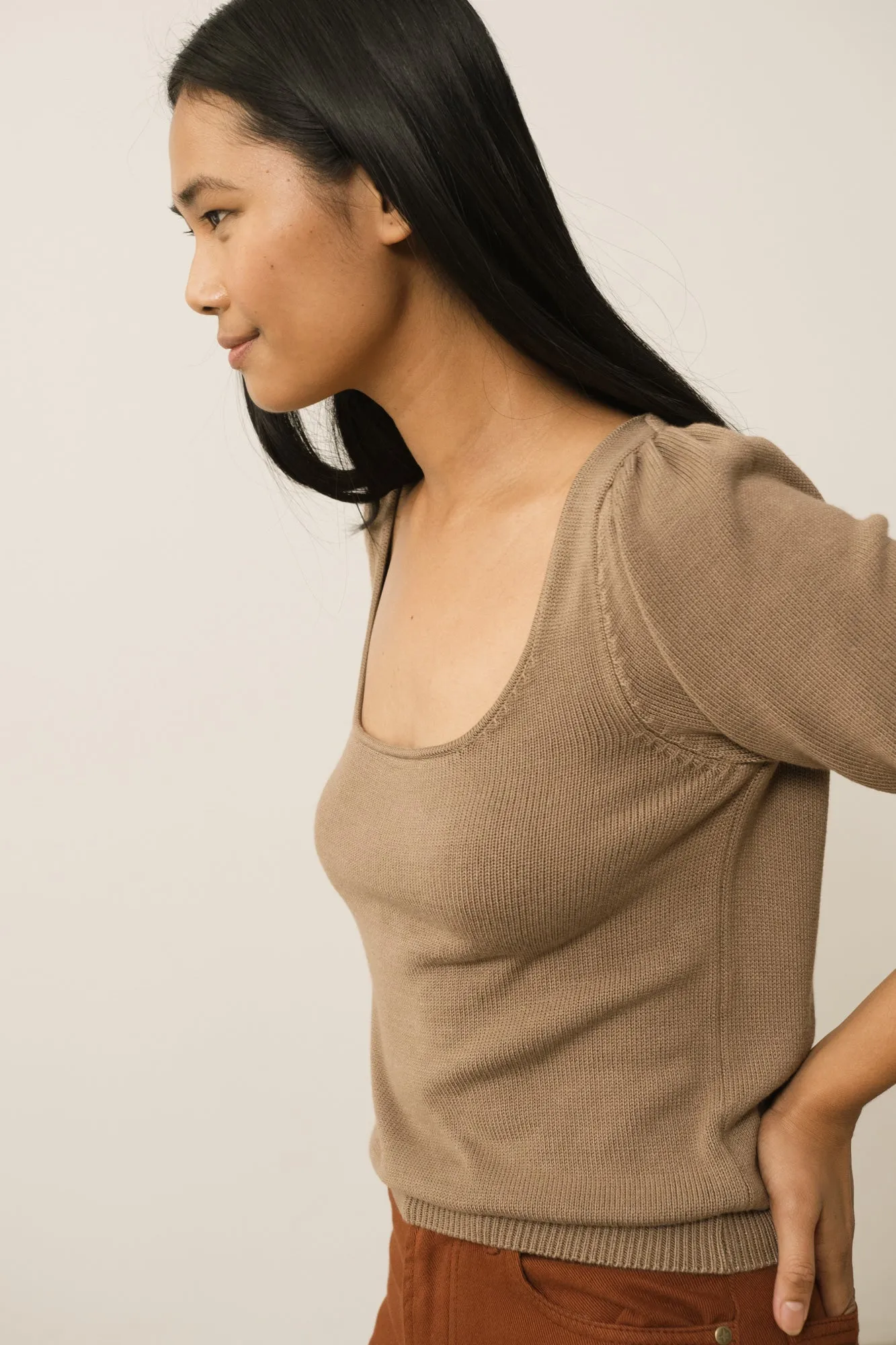 Haya Knitted Tencel Top Brown sold by Ivalo.com