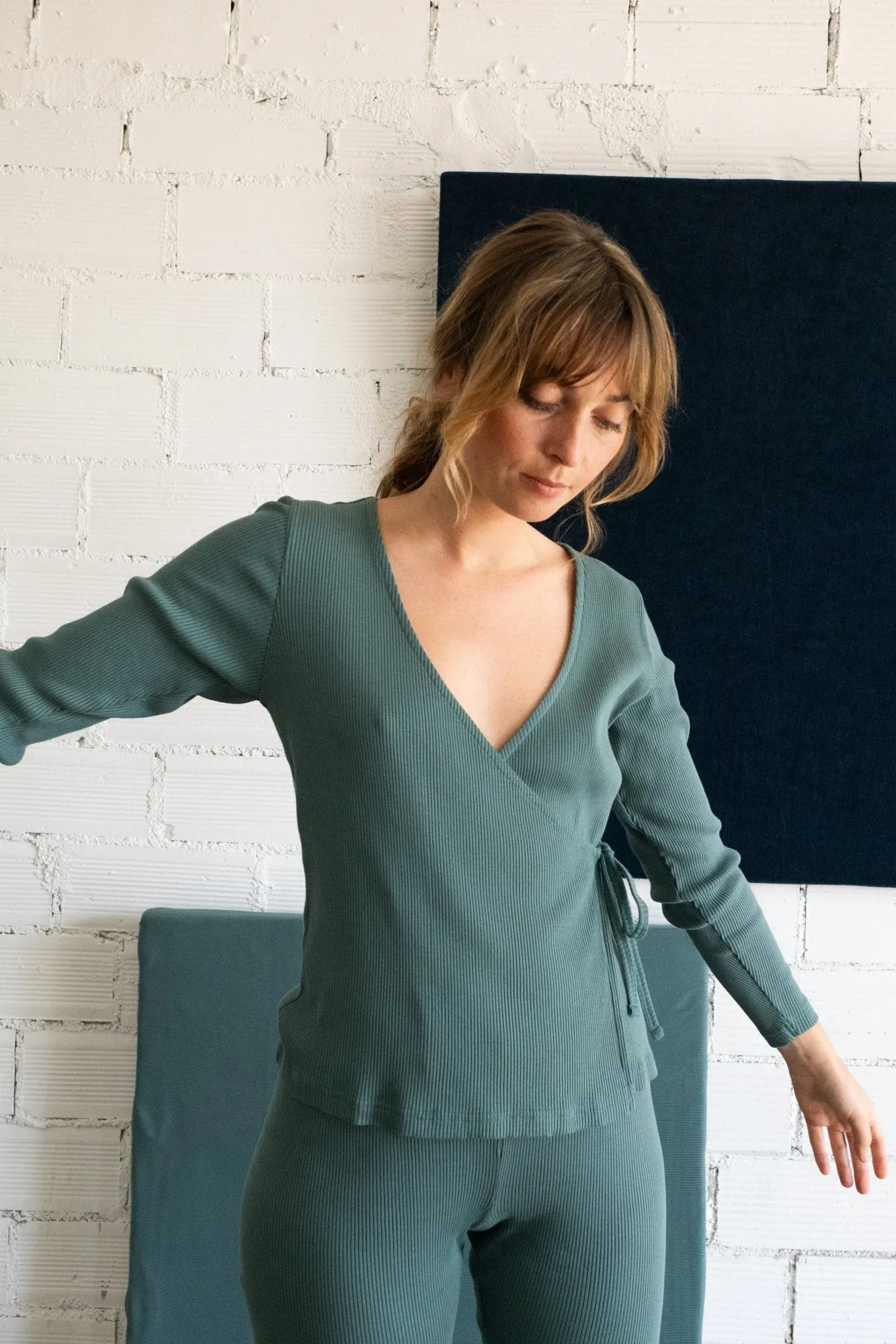 Gina Long Sleeved Crossover Top Sky Blue sold by Ivalo.com product image thumbnail 2