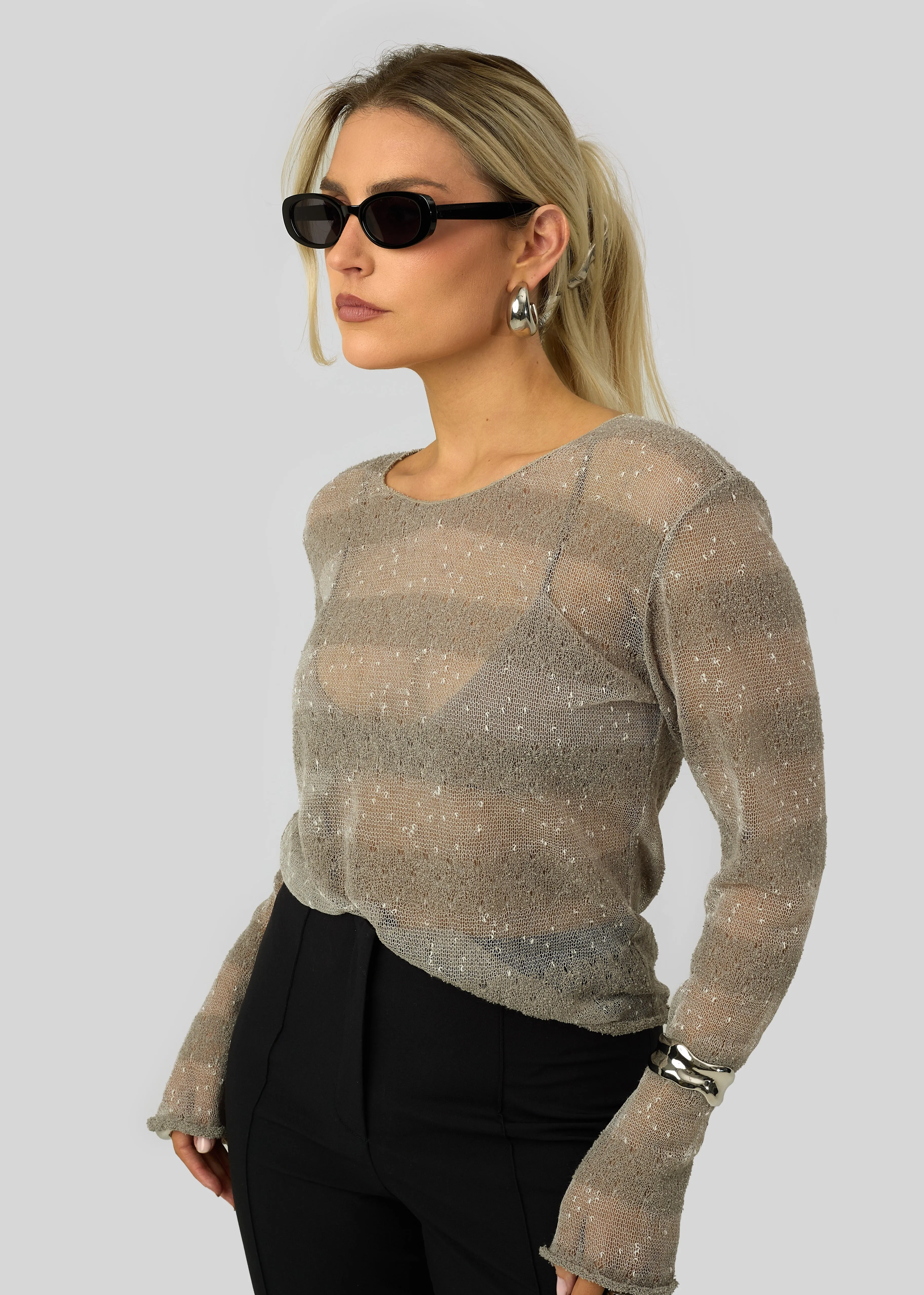 Ace Striped Sheer Sweater sold by Ivalo.com