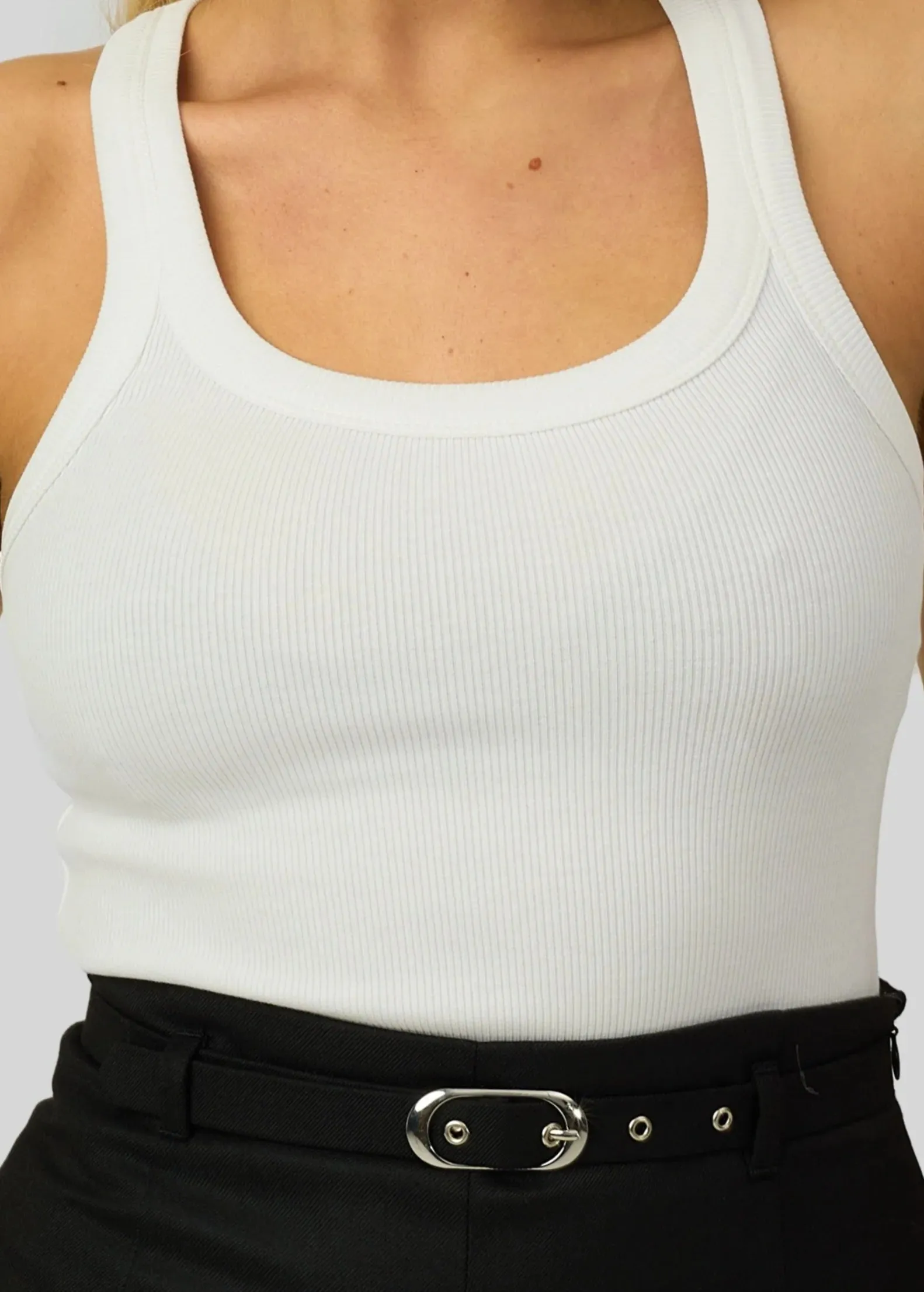 Jimmy Scoop-Neck Ribbed Tank Top White sold by Ivalo.com product image thumbnail 3