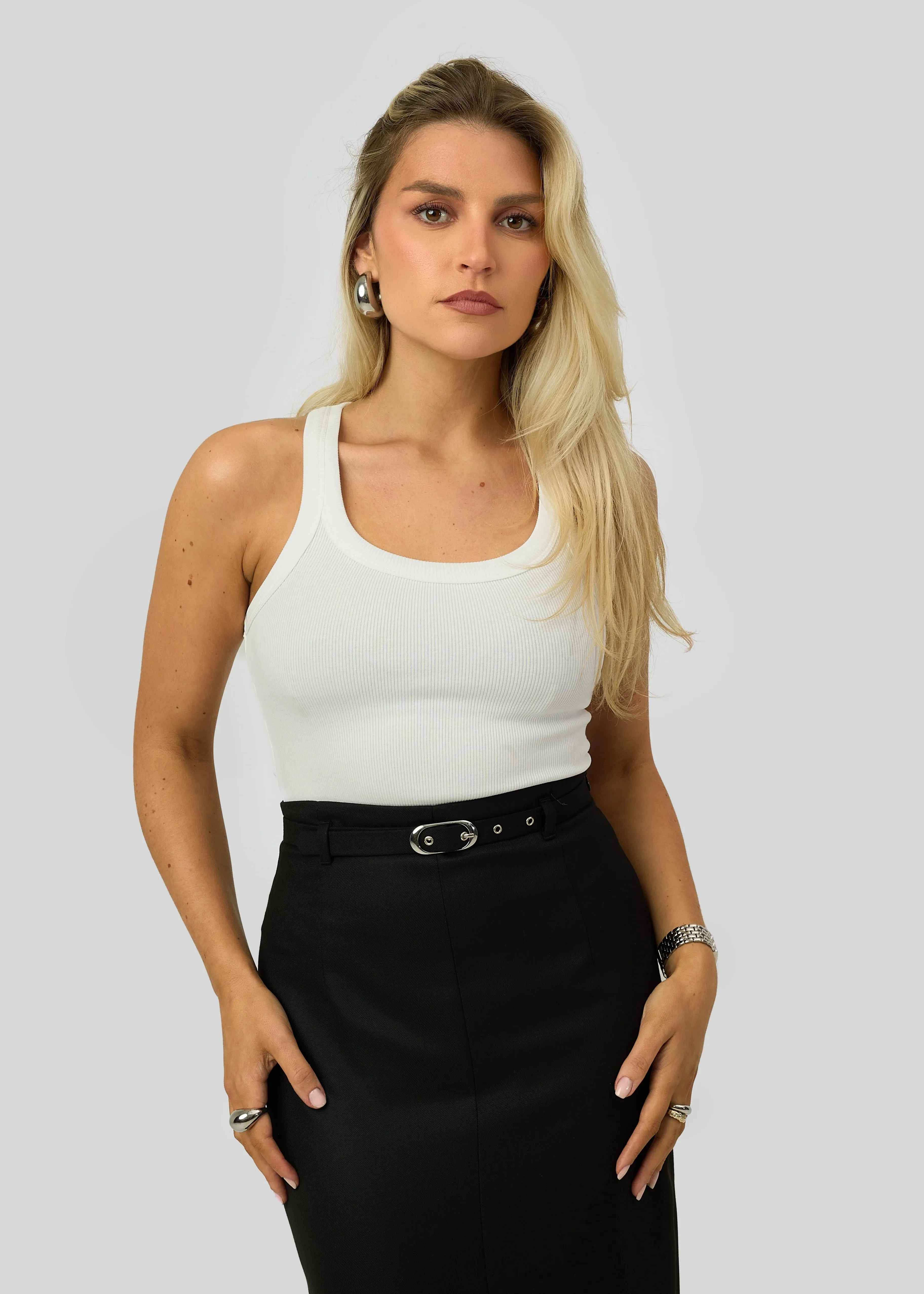 Jimmy Scoop-Neck Ribbed Tank Top White sold by Ivalo.com product image thumbnail 4