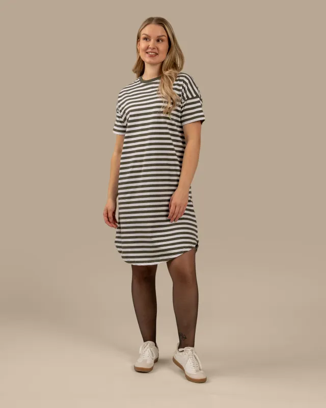 Toive T-Shirt Dress Khaki Stripe sold by Ivalo.com
