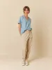 V-Neck Cotton T-Shirt Vintage Blue sold by Ivalo.com