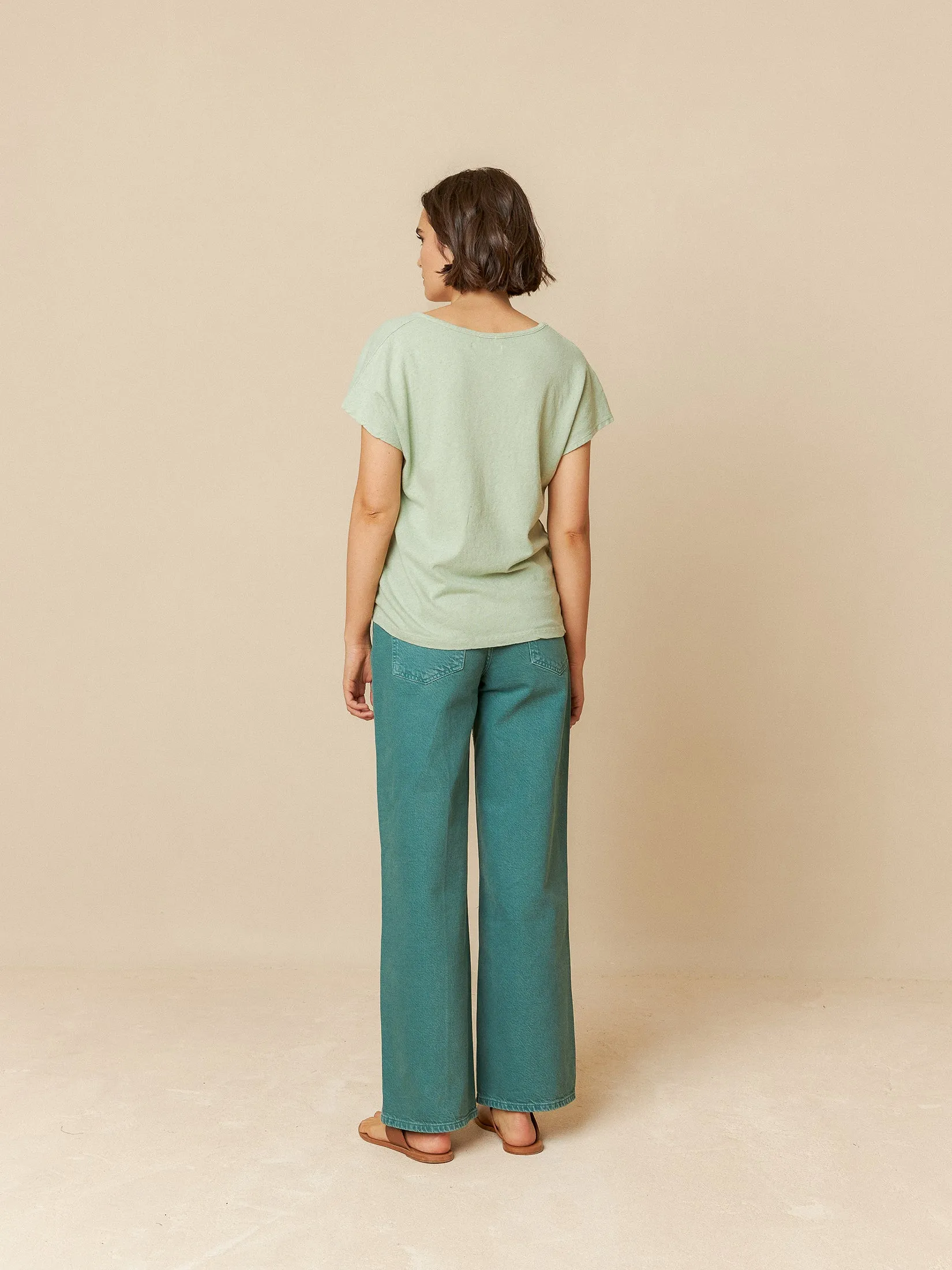 Rustic Effect Melange T-Shirt Cyan sold by Ivalo.com product image thumbnail 2