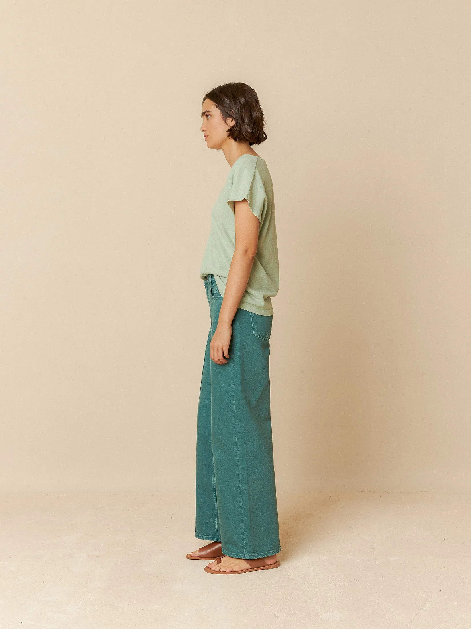 Rustic Effect Melange T-Shirt Cyan sold by Ivalo.com product image thumbnail 4