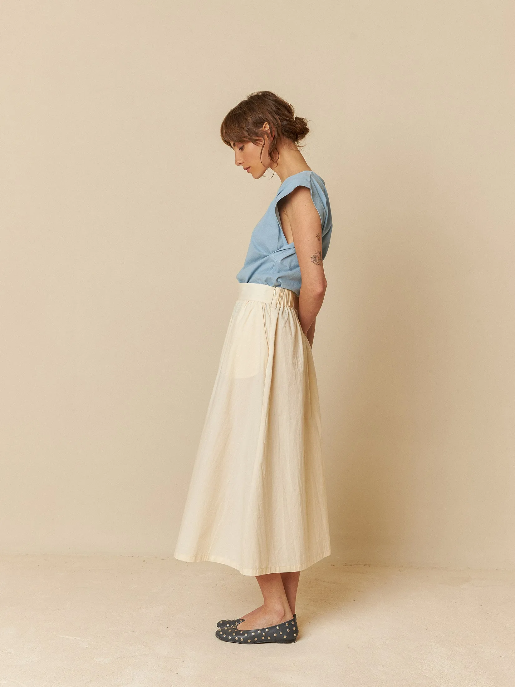 Poplin Midi Skirt Ecru sold by Ivalo.com product image thumbnail 3