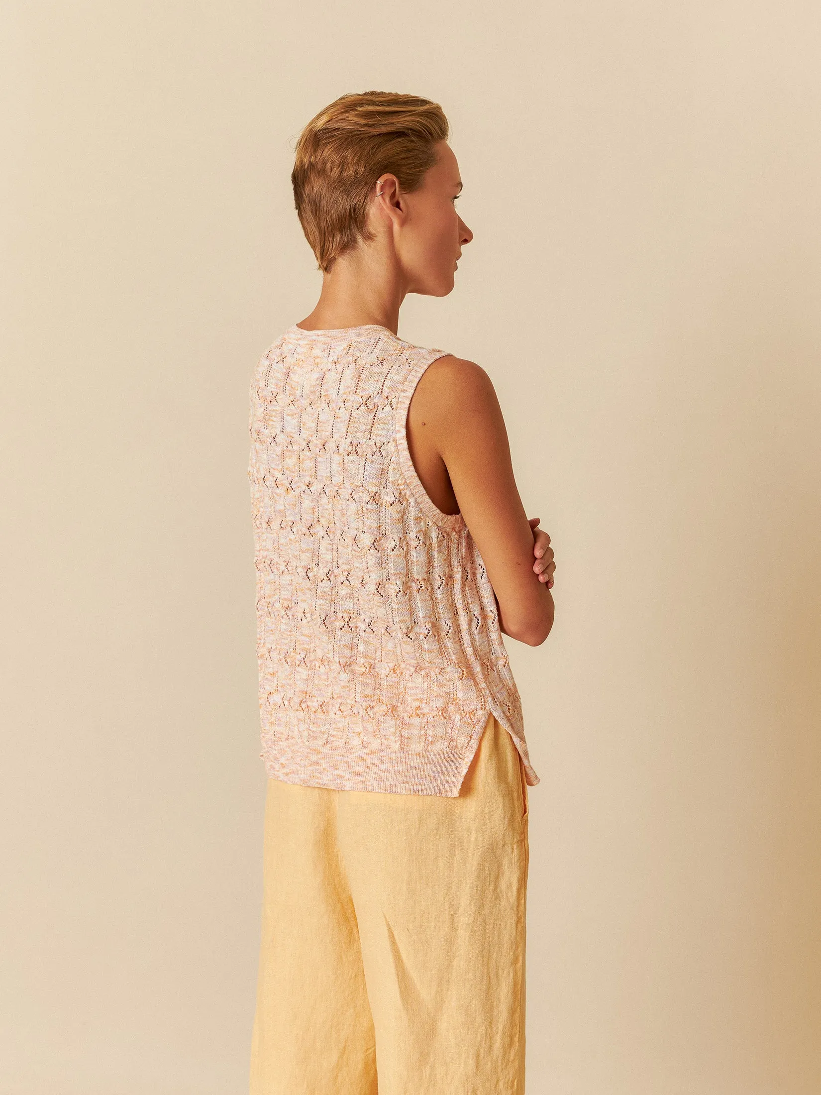 Pointelle Knit Vest Tangerine sold by Ivalo.com product image thumbnail 2