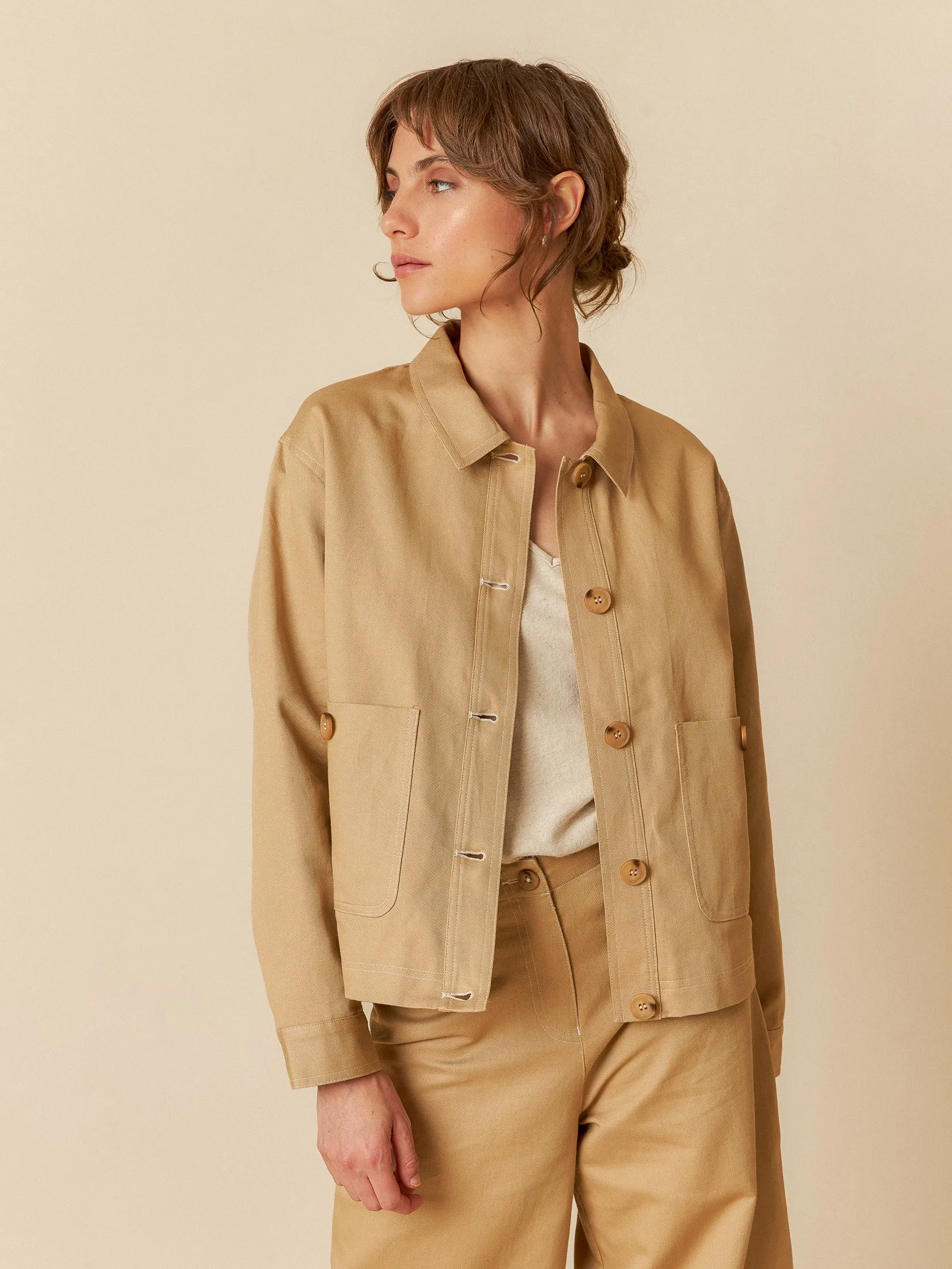 Structured Twill Jacket Sandy Brown sold by Ivalo.com product image thumbnail 3