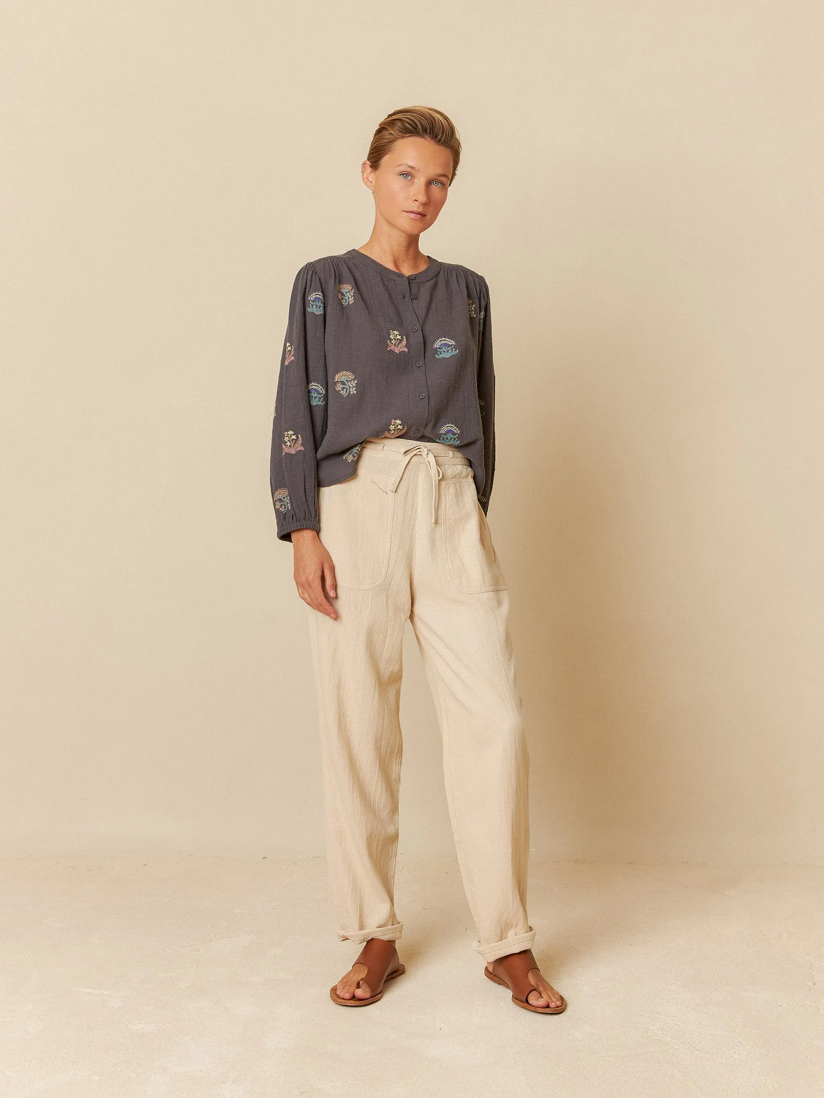 Multicolor Embroidered Shirt Charcoal sold by Ivalo.com product image thumbnail 4