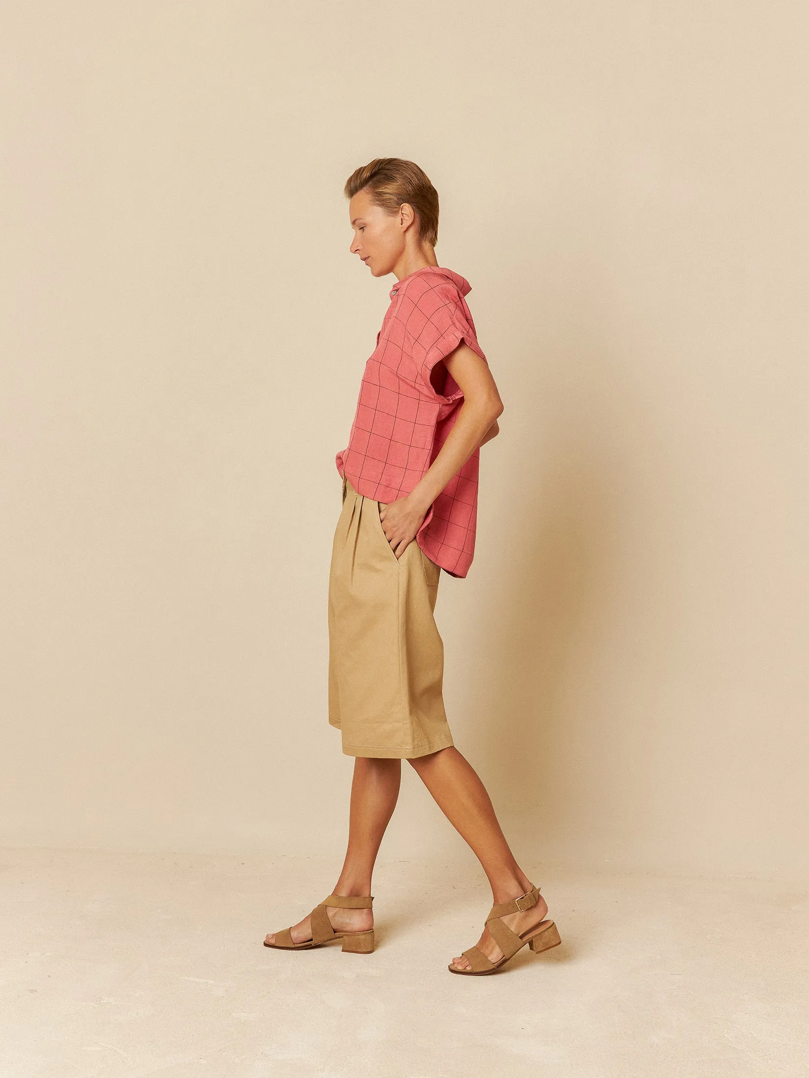 Windowpane Check Shirt Watermelon Red sold by Ivalo.com product image thumbnail 4