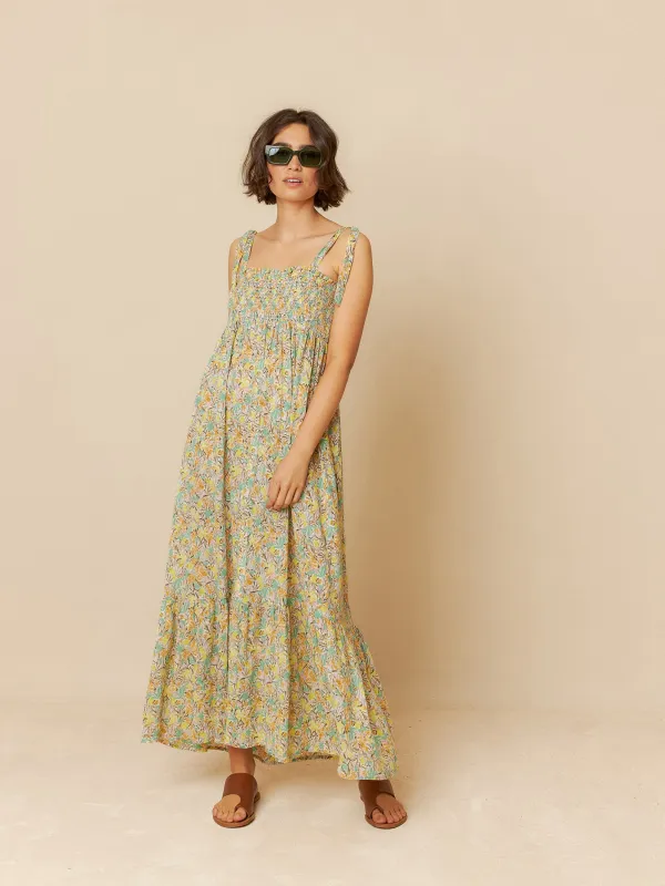 Maxi Dress With Tie Straps Multicoloured sold by Ivalo.com