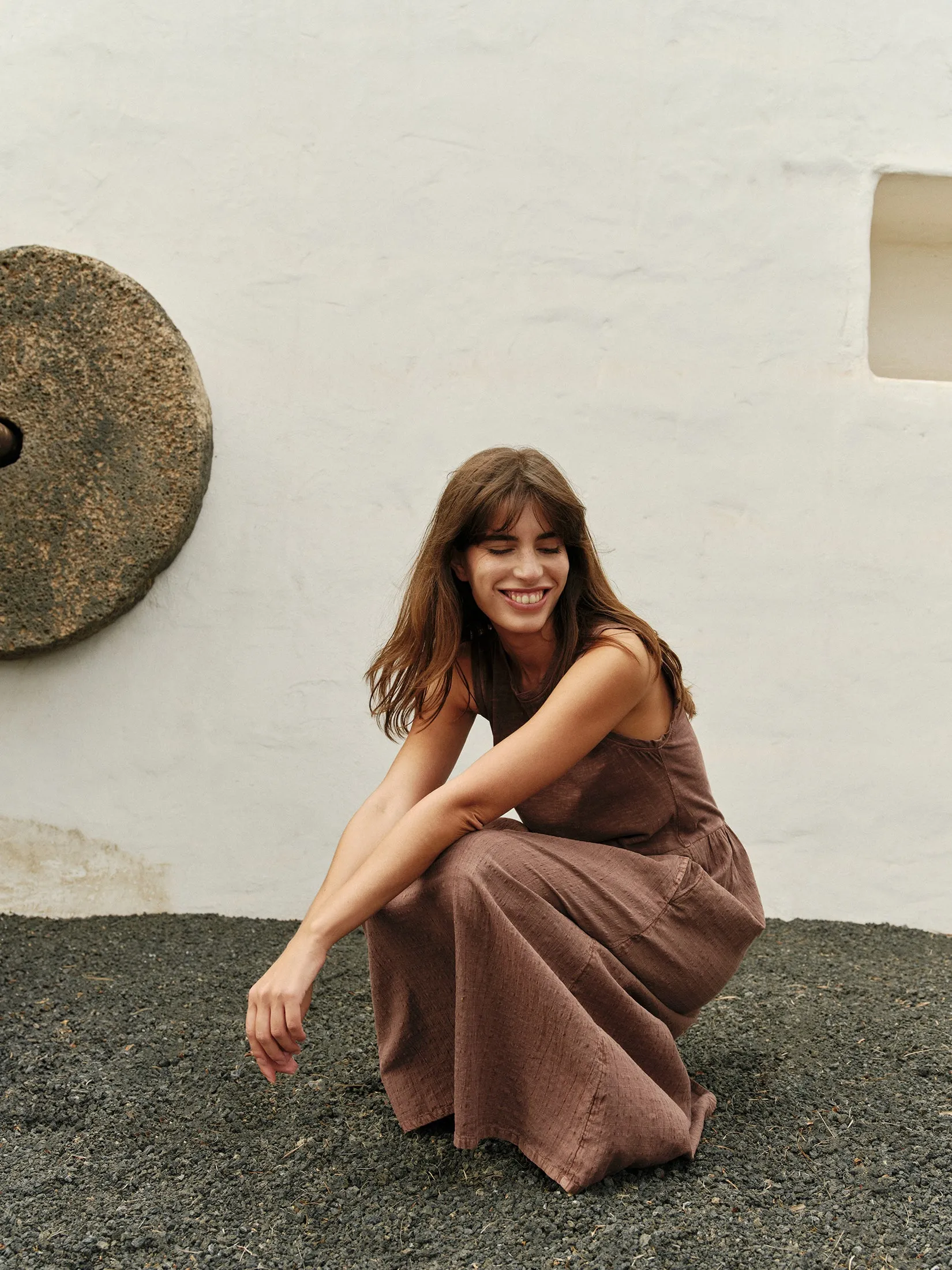 Washed Effect Dress Chocolate sold by Ivalo.com product image thumbnail 4