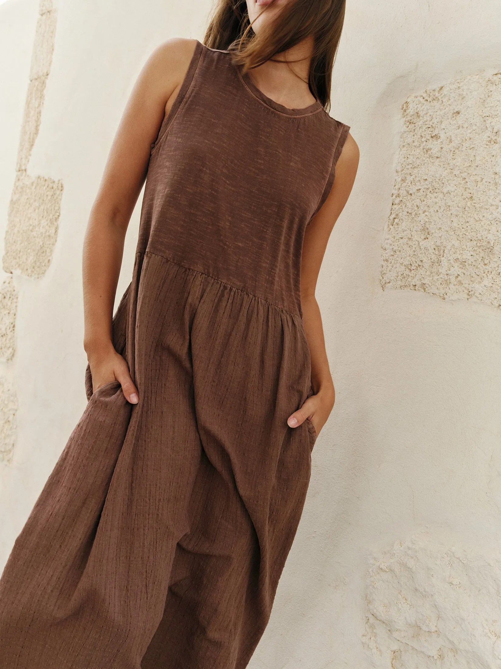 Washed Effect Dress Chocolate sold by Ivalo.com product image thumbnail 3