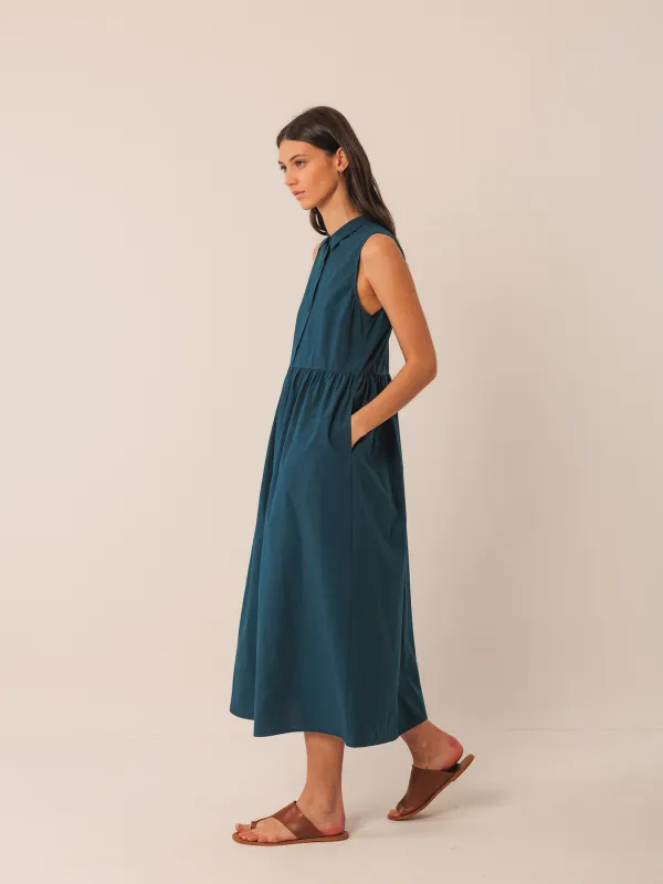 Poplin Shirt Dress Navy Blue sold by Ivalo.com