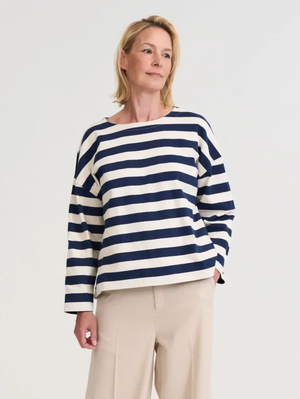 Livia Striped Shirt Ink Blue/Birch sold by Ivalo.com