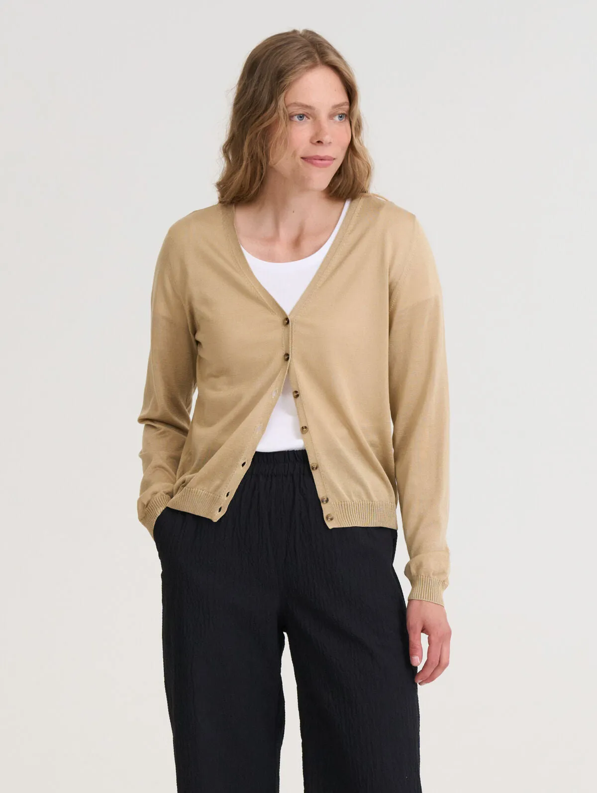 Milena Tencel Cardigan Beige sold by Ivalo.com